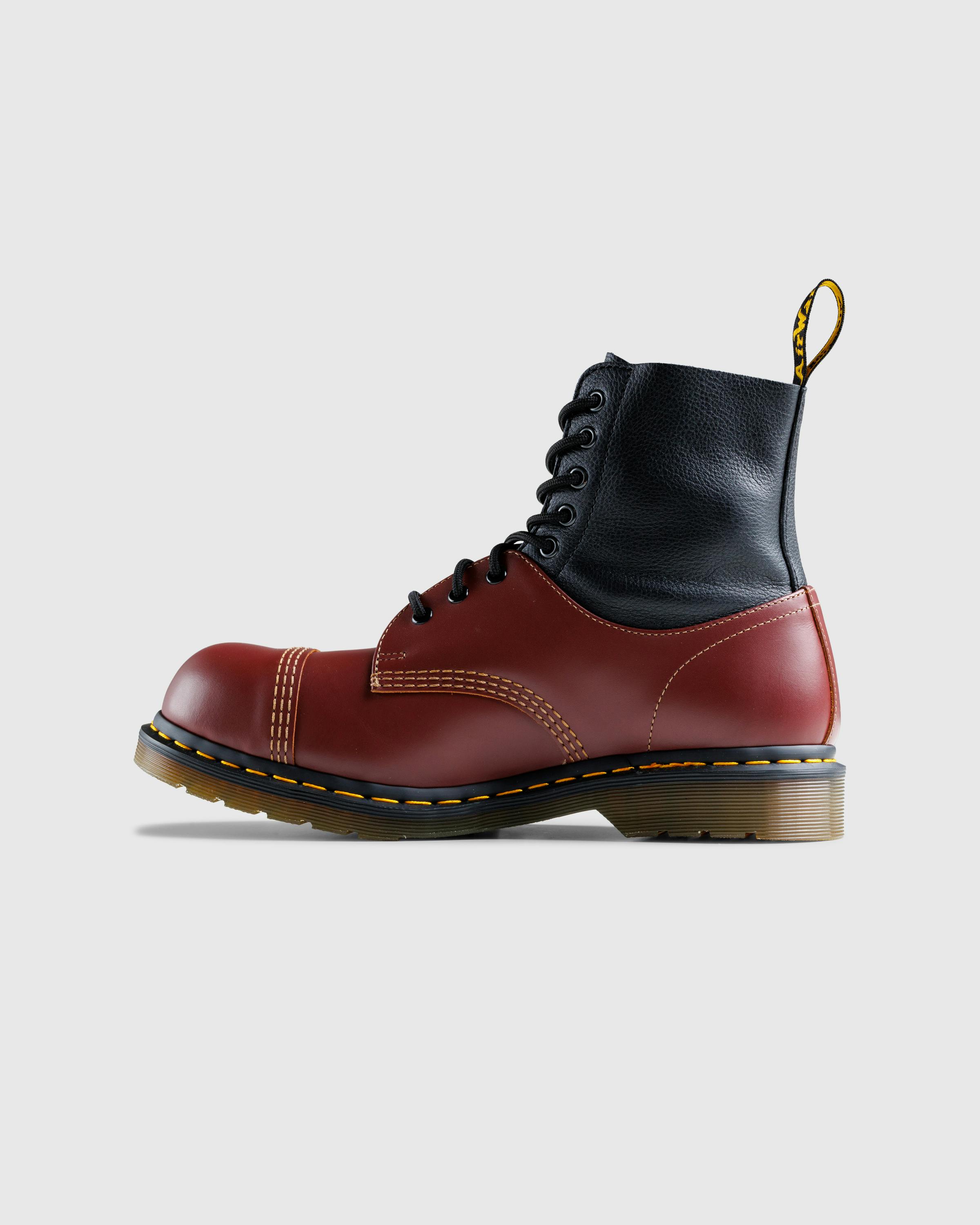 MM6 Maison Margiela x Dr. Martens – Ankle Boot Oxblood Red/Black - Laced Up Boots - Red - Image 2