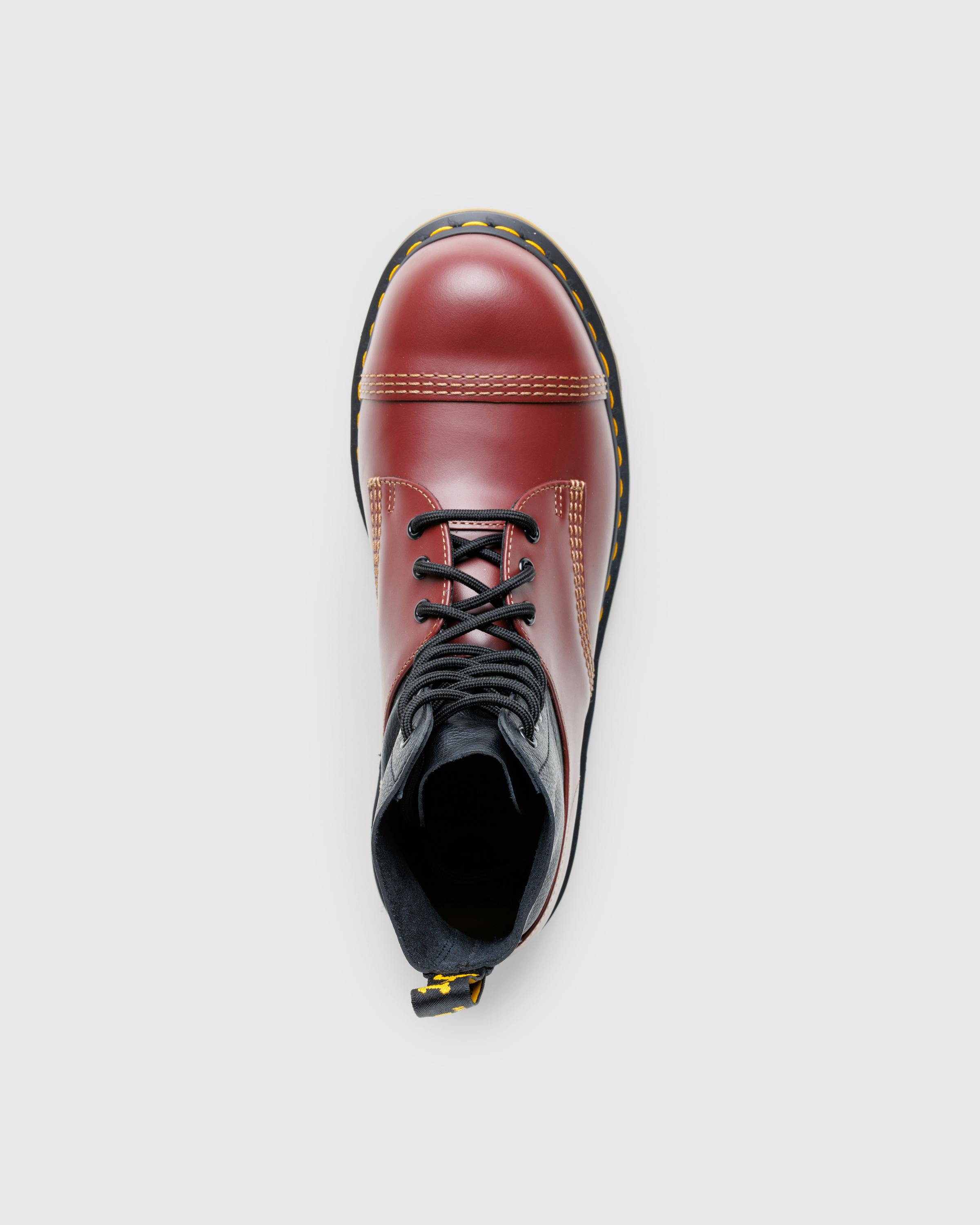 MM6 Maison Margiela x Dr. Martens – Ankle Boot Oxblood Red/Black - Laced Up Boots - Red - Image 3