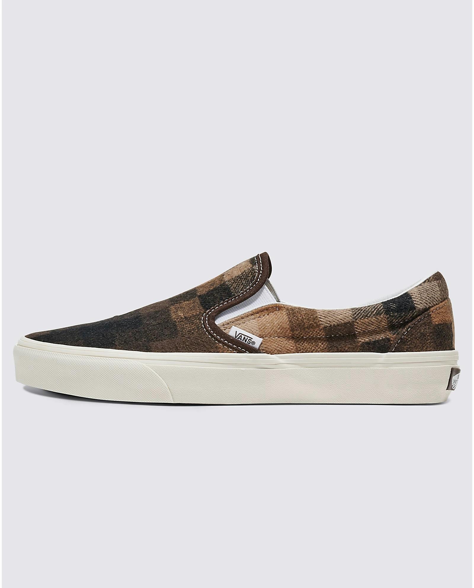 vans slip-on sweater check brown