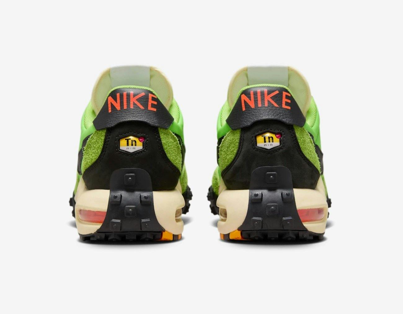 nike air max waffle sneaker running shoe in yellow and green and black