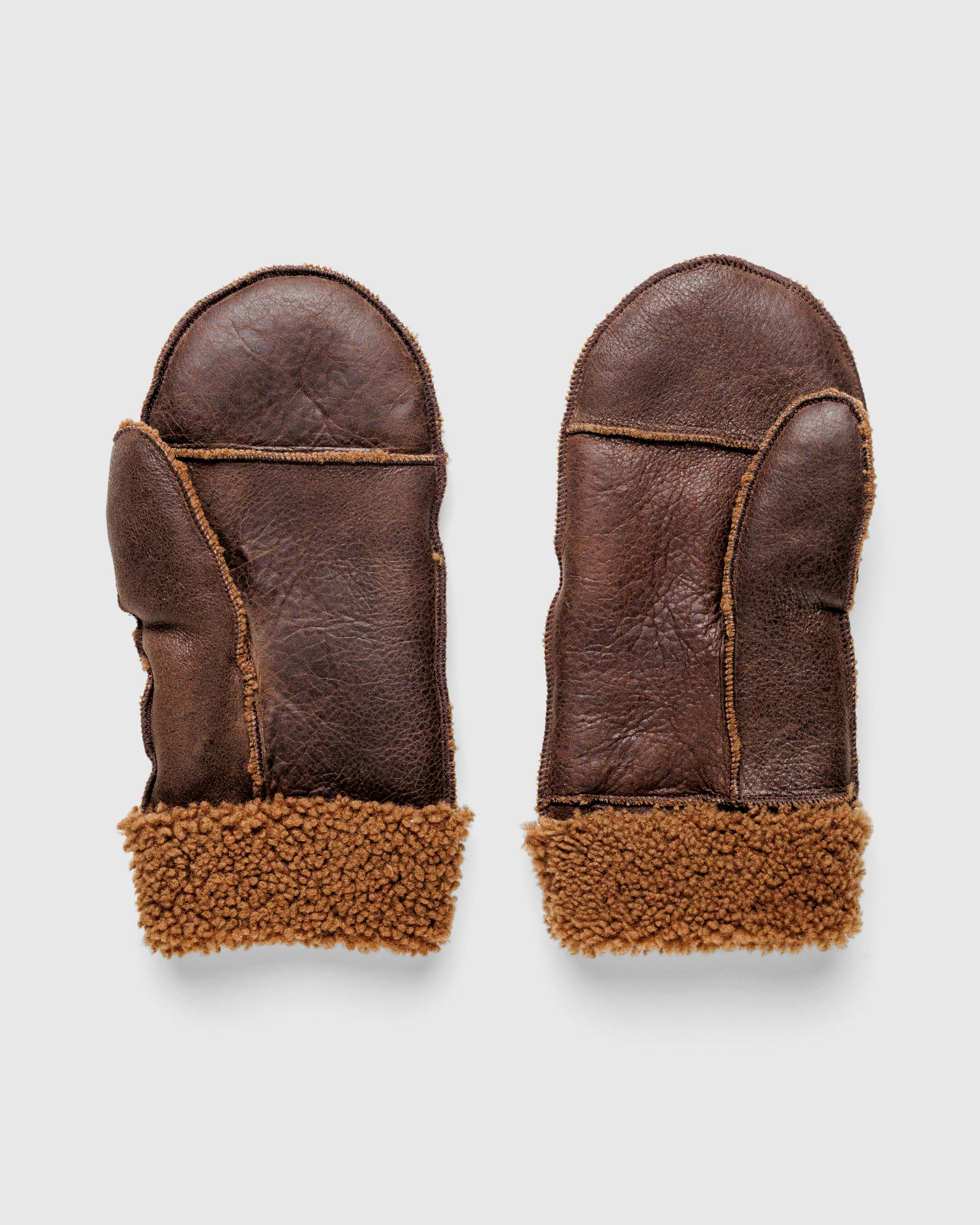 Our Legacy – Shearling Mittens Brown - Mittens - Brown - Image 4