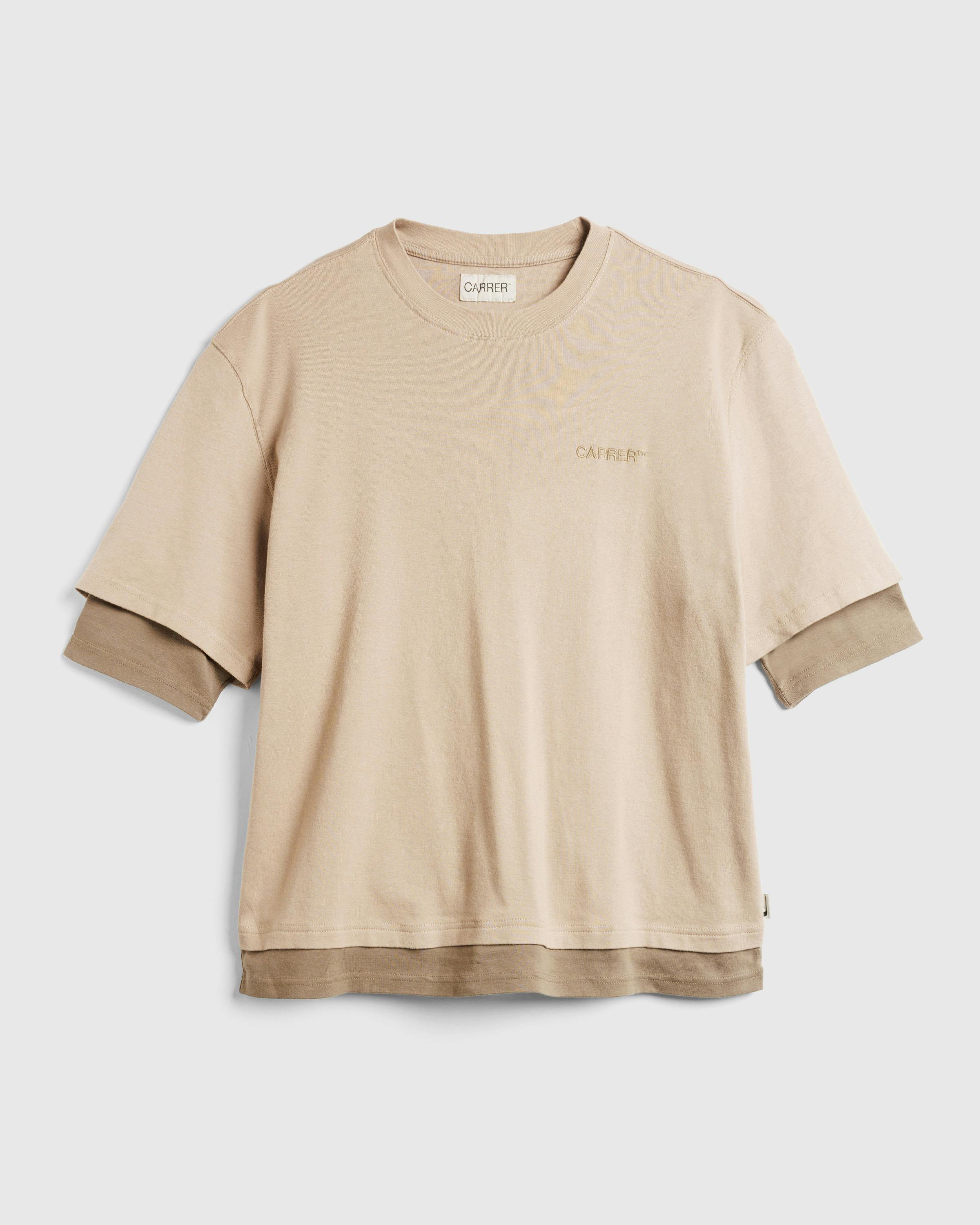 Carrer – Roque Double Hem T-Shirt Beige - T-Shirts - Beige - Image 1