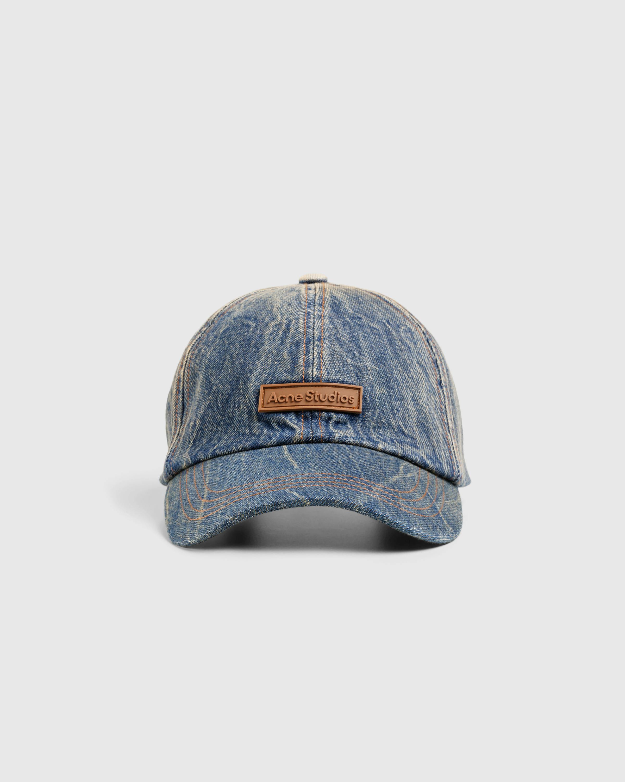 Acne Studios – Denim Logo Cap Dark Blue - Beanies - Blue - Image 3