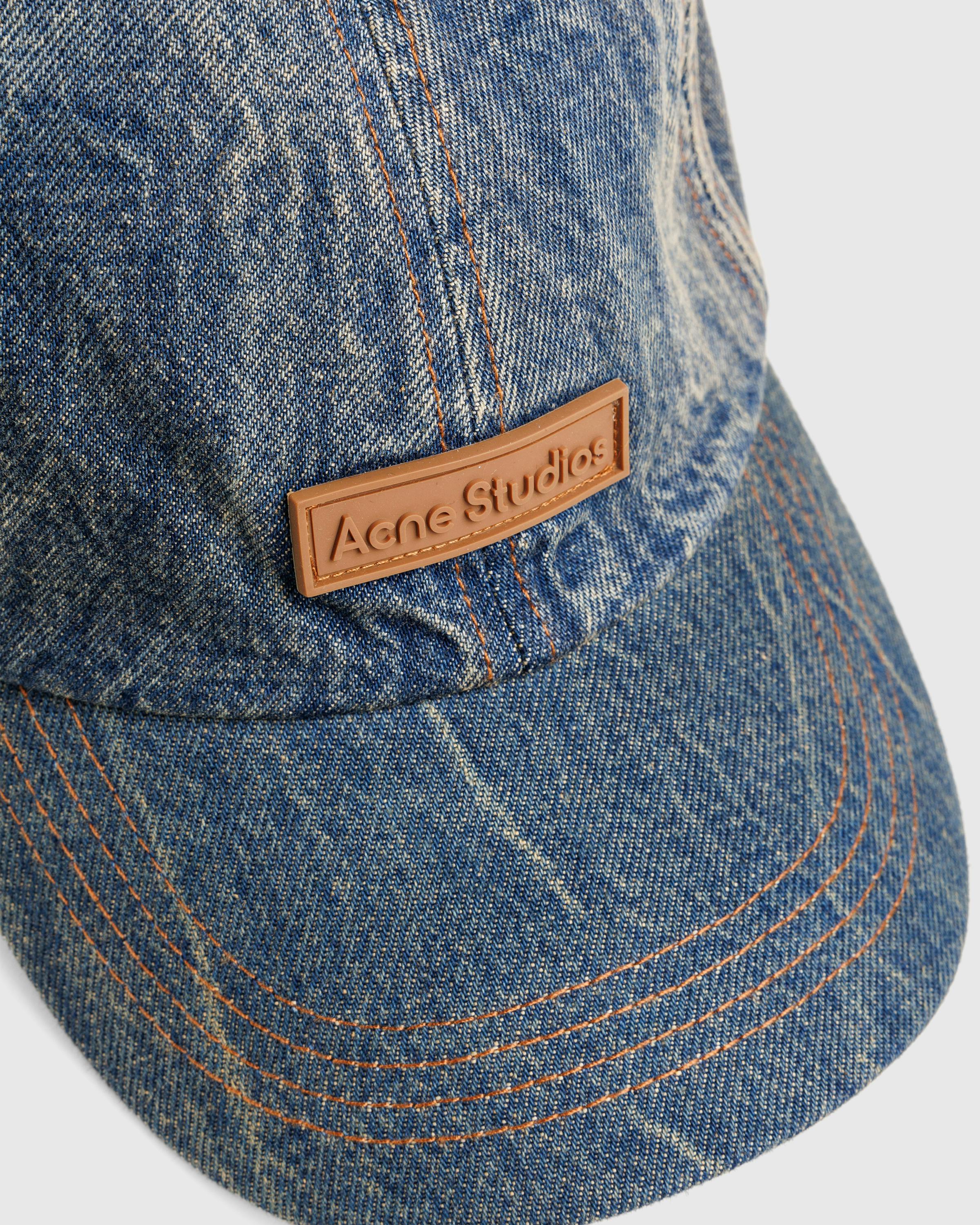 Acne Studios – Denim Logo Cap Dark Blue - Beanies - Blue - Image 4