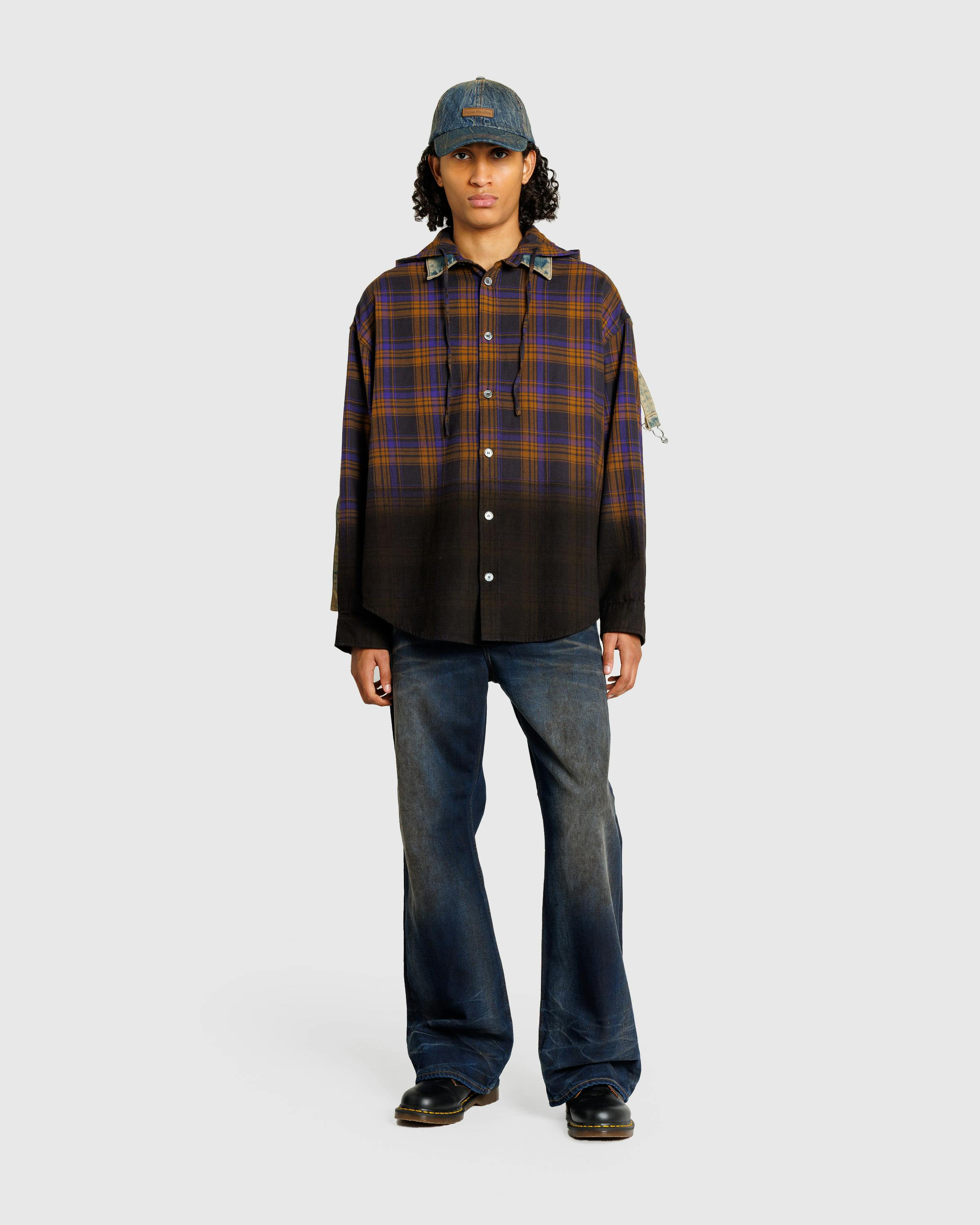 Acne Studios – Hooded Button-Up Shirt Purple/Brown - Longsleeve Shirts - Purple - Image 5