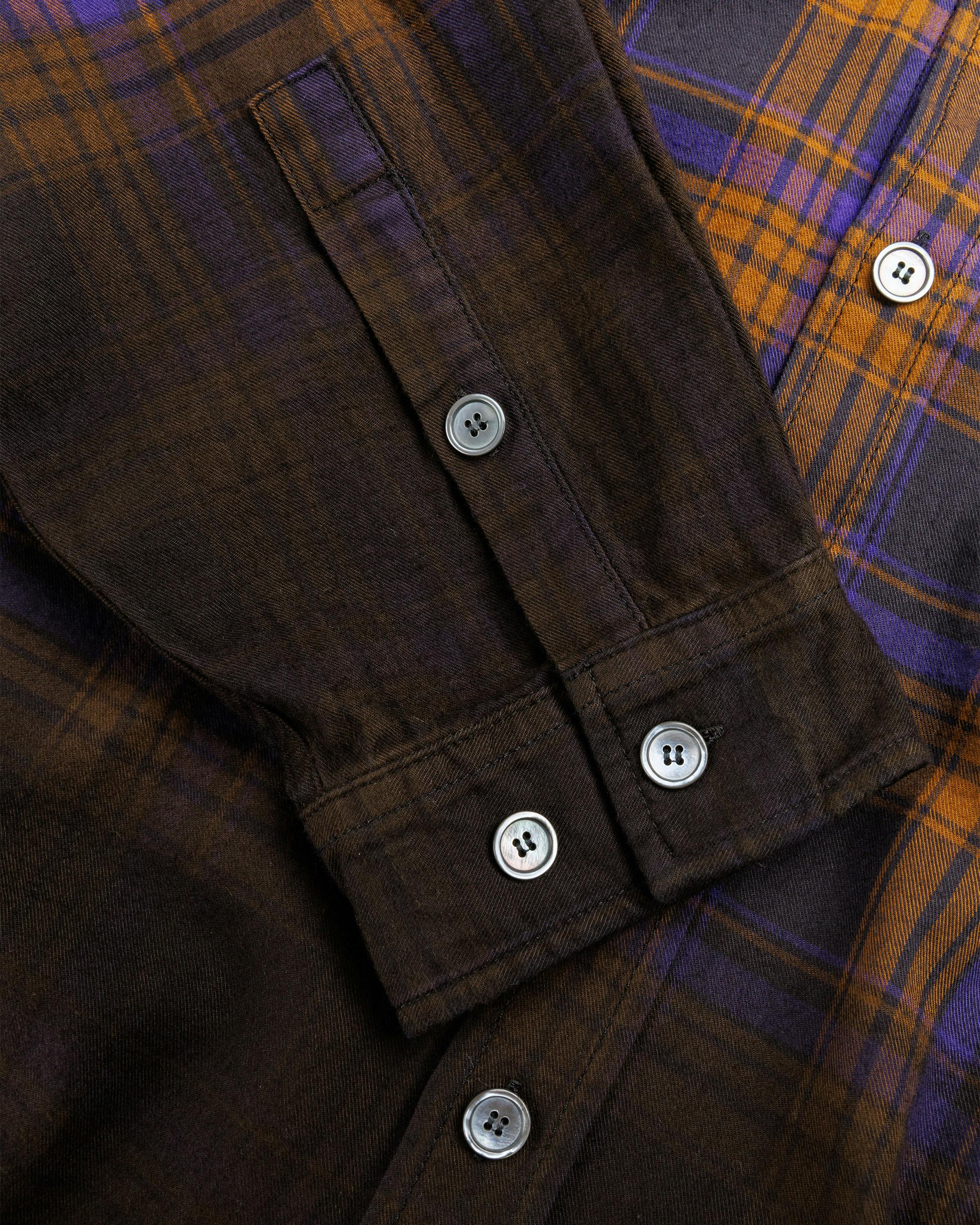 Acne Studios – Hooded Button-Up Shirt Purple/Brown - Longsleeve Shirts - Purple - Image 4