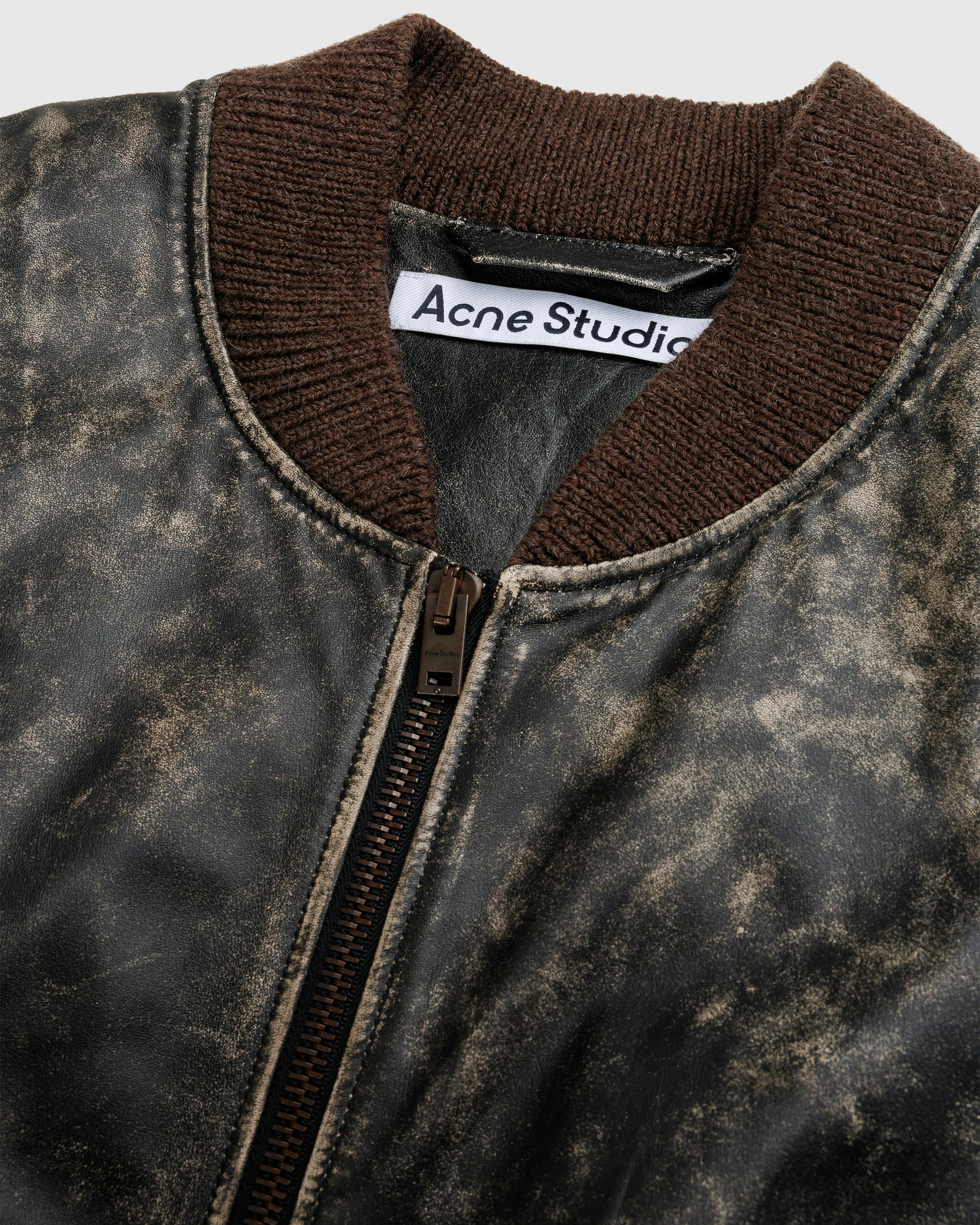 Acne Studios – Leather Bomber Jacket Black - Leather Jackets - Black - Image 6