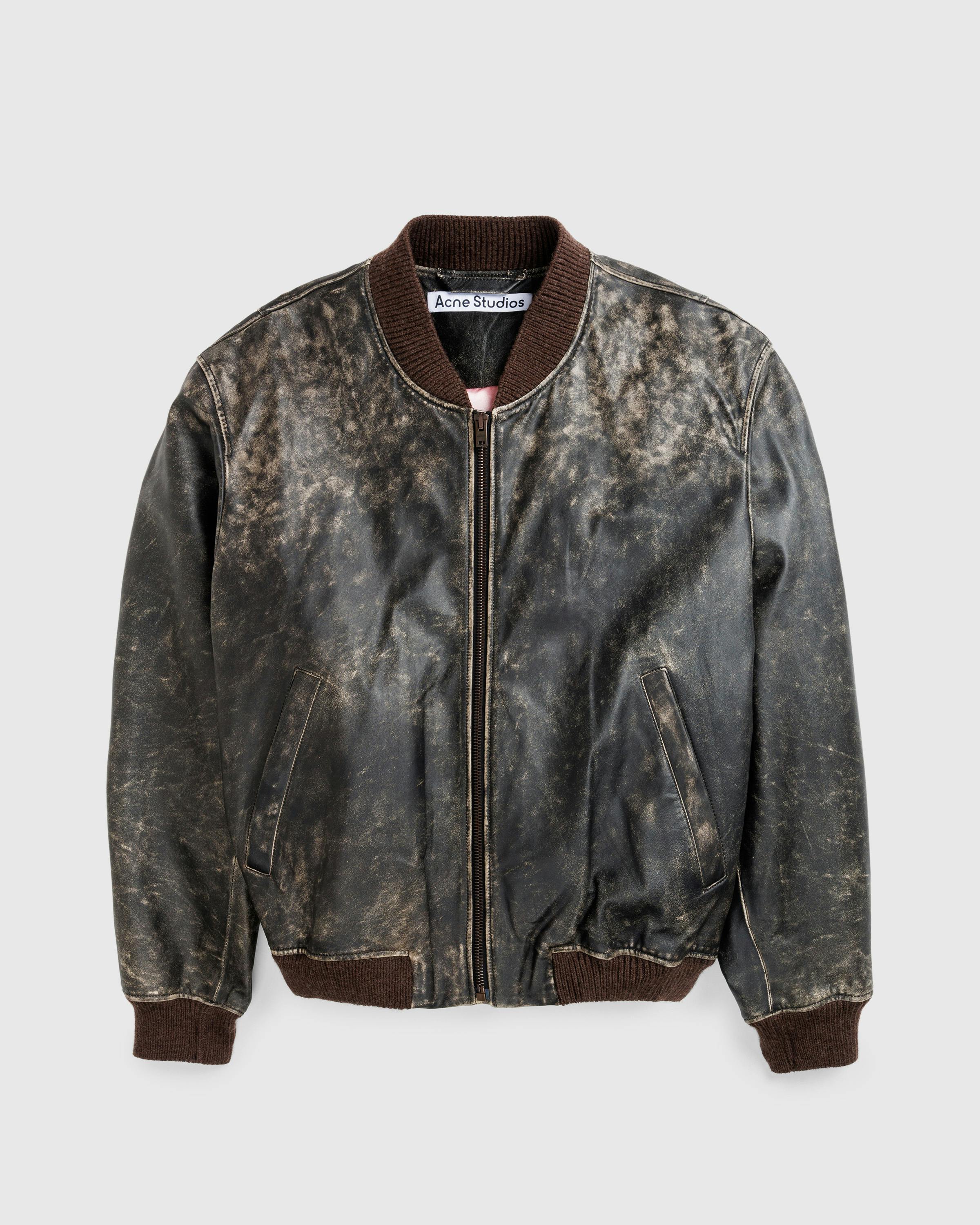 Acne Studios – Leather Bomber Jacket Black - Leather Jackets - Black - Image 1