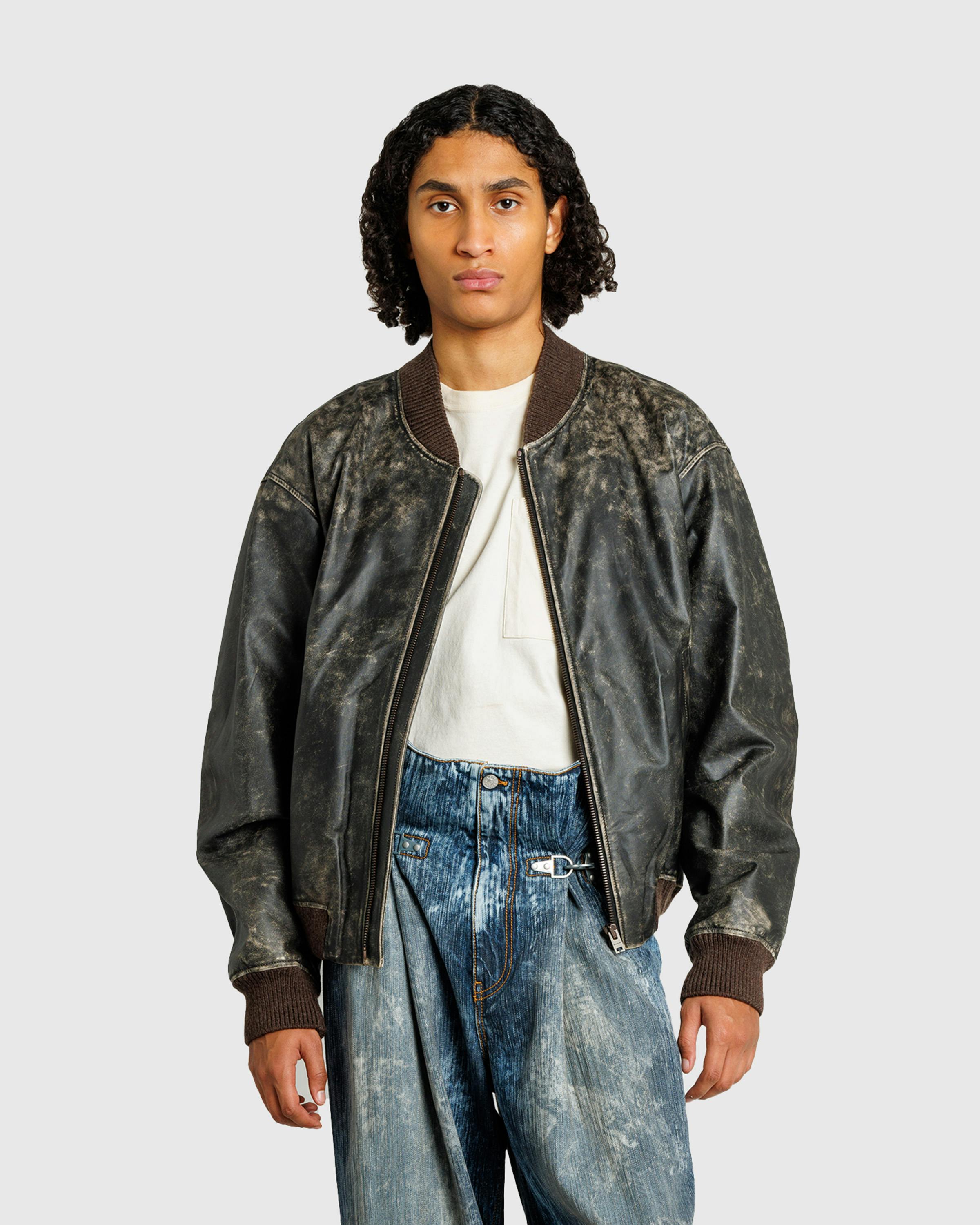 Acne Studios – Leather Bomber Jacket Black - Leather Jackets - Black - Image 2