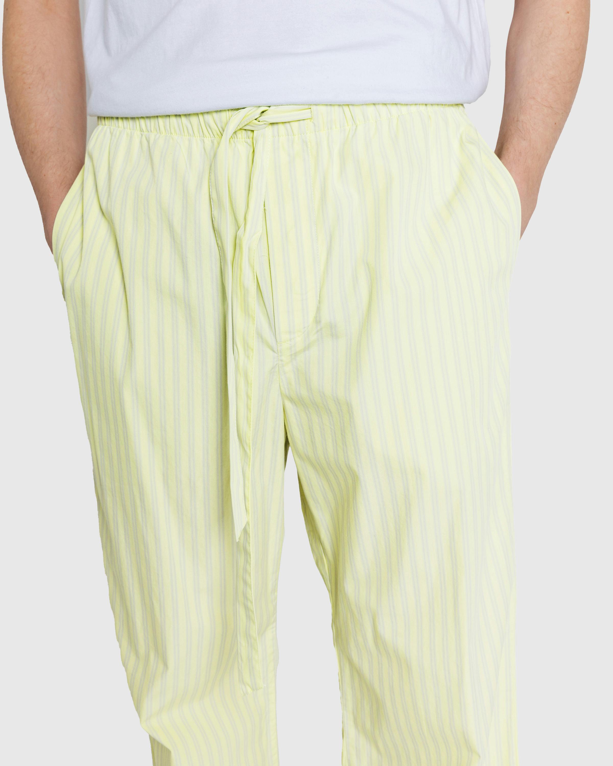 Tekla x Auralee – Cotton Poplin Pyjamas Pants Light Moss Stripes - Pyjamas - Image 7