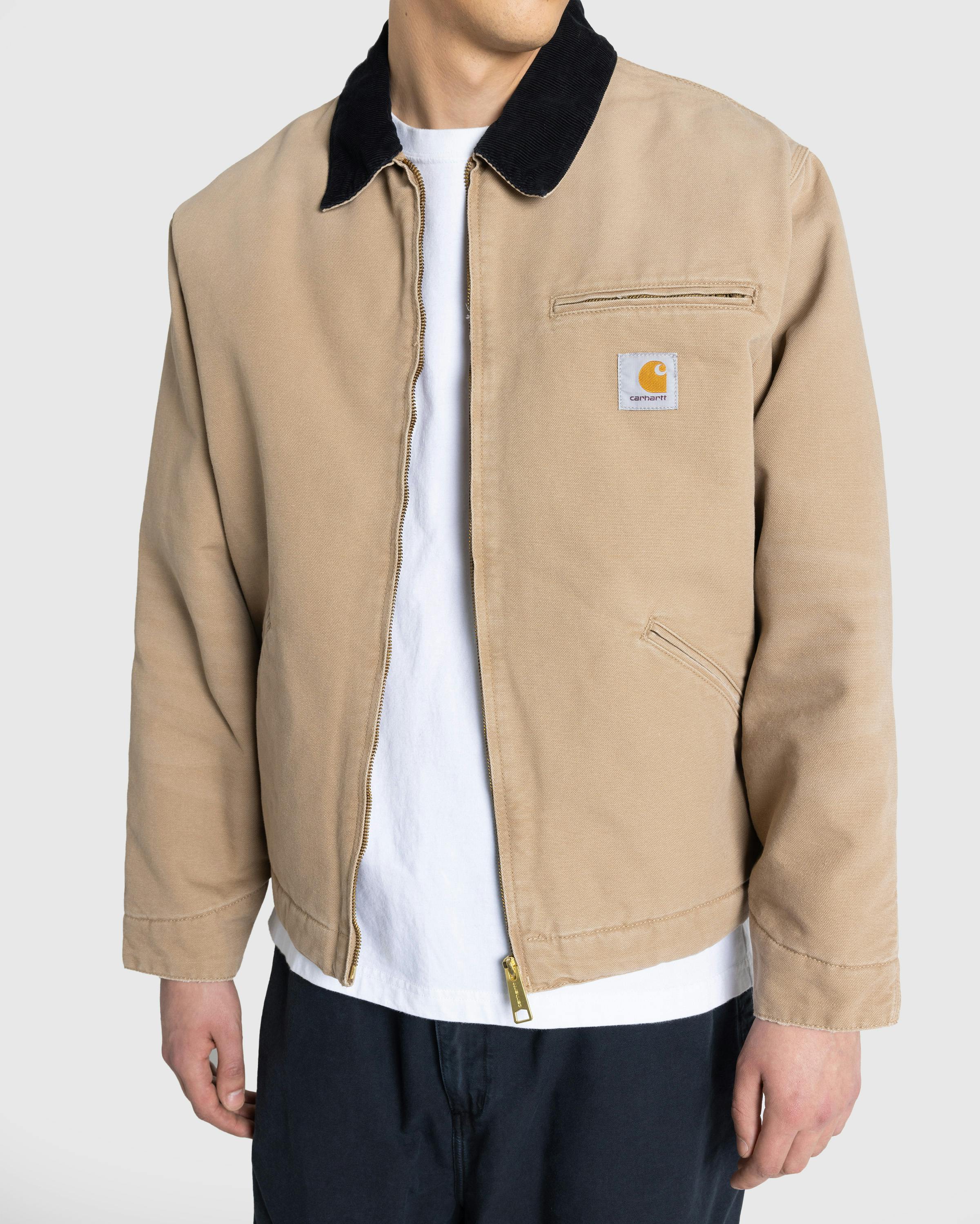 Carhartt WIP – OG Detroit Jacket Peanut/Black/Aged Canvas - Jackets - Beige - Image 8