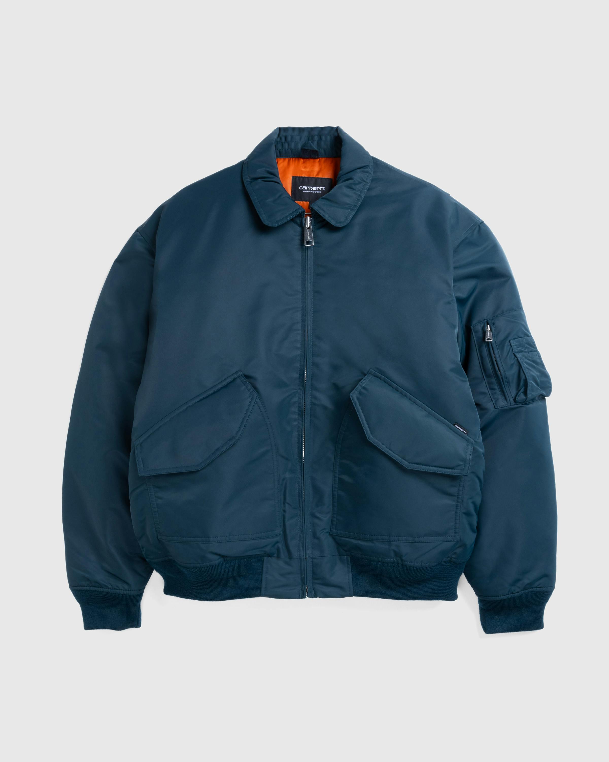 Carhartt WIP – Olten Bomber Duck Blue/Turmeric - Bomber Jackets - Blue - Image 1