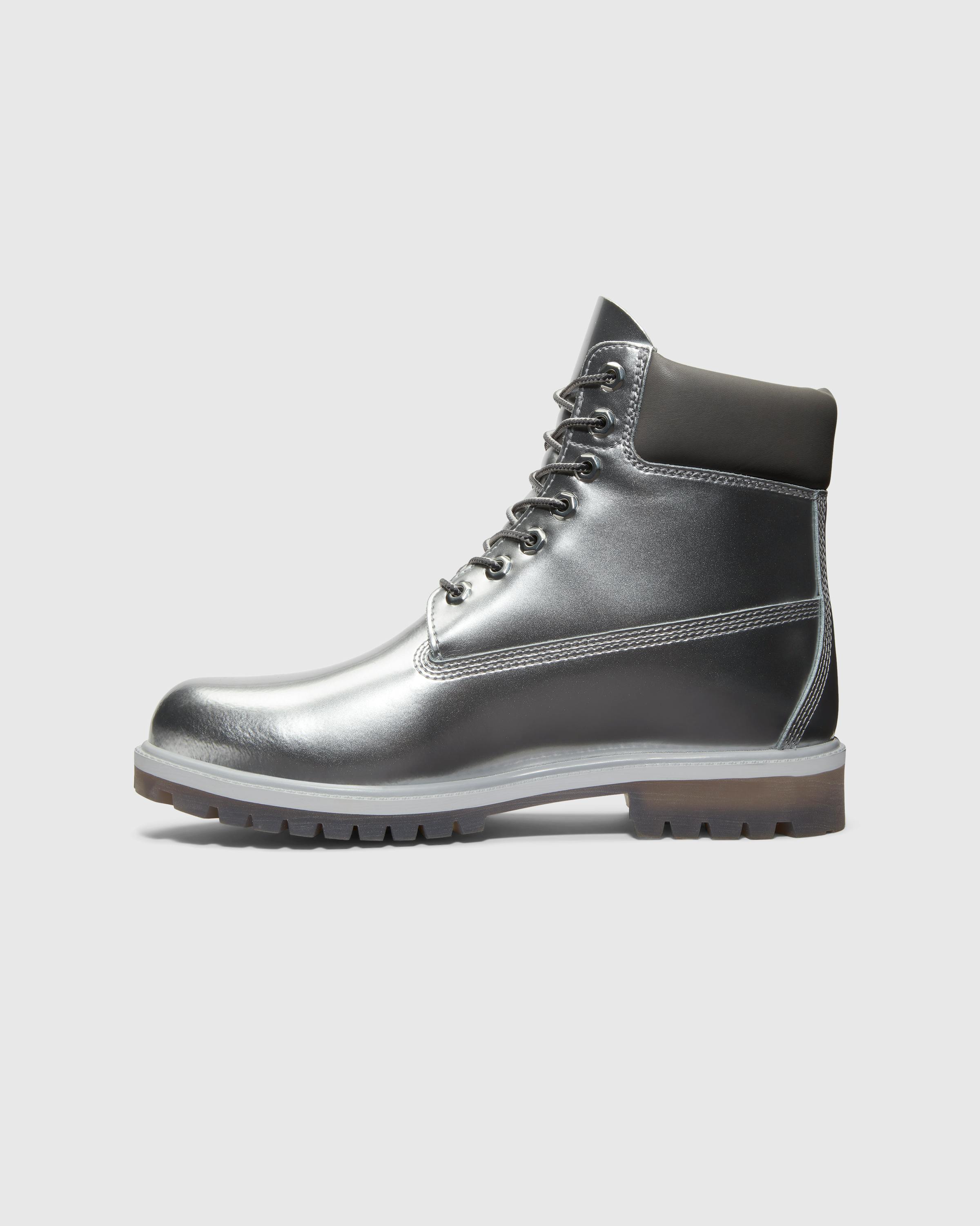 Timberland x Veneda Carter – 6 Inch Premium Boot Silver/Patent Leather  - Laced Up Boots - Silver - Image 2