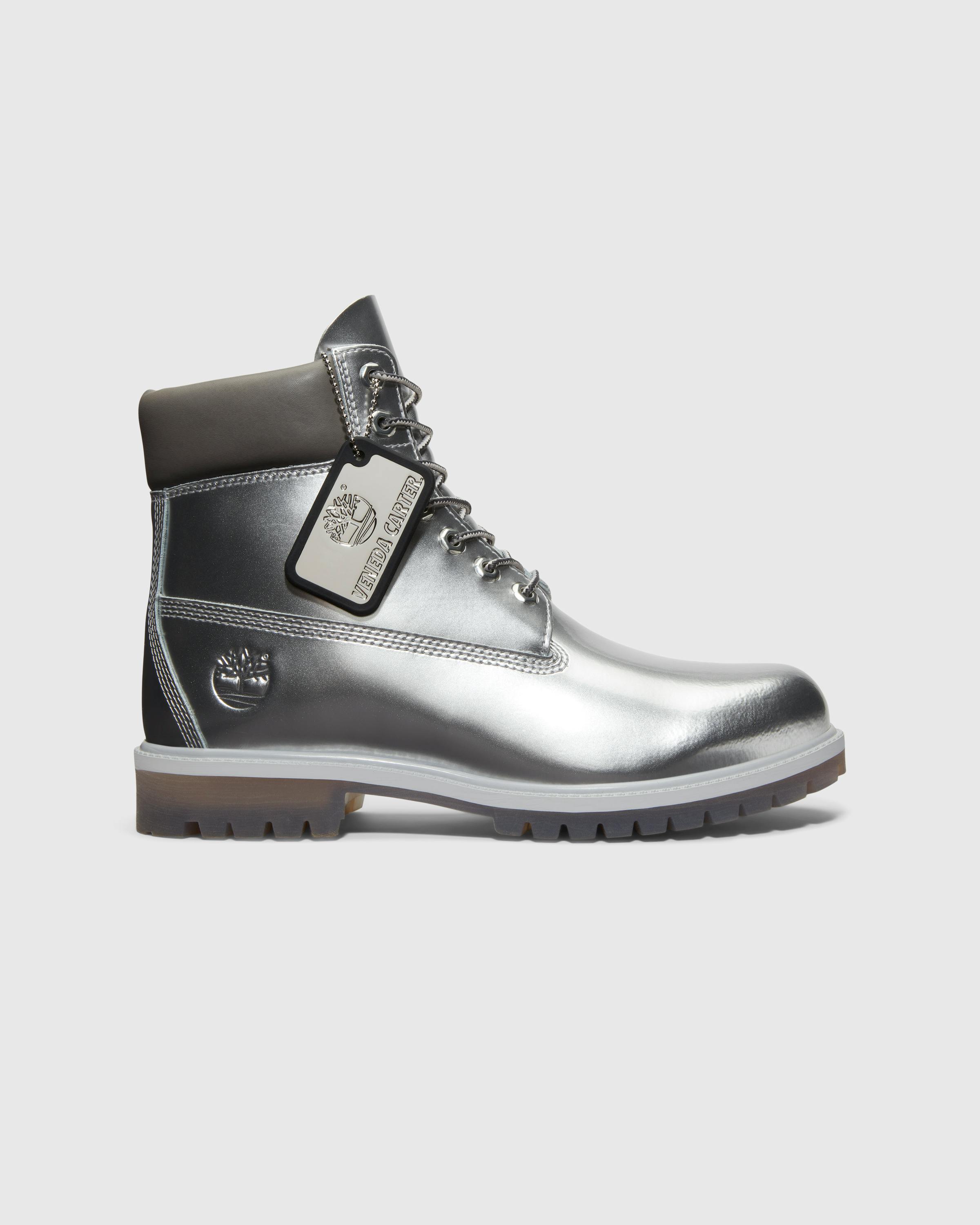 Timberland x Veneda Carter – 6 Inch Premium Boot Silver/Patent Leather  - Laced Up Boots - Silver - Image 1