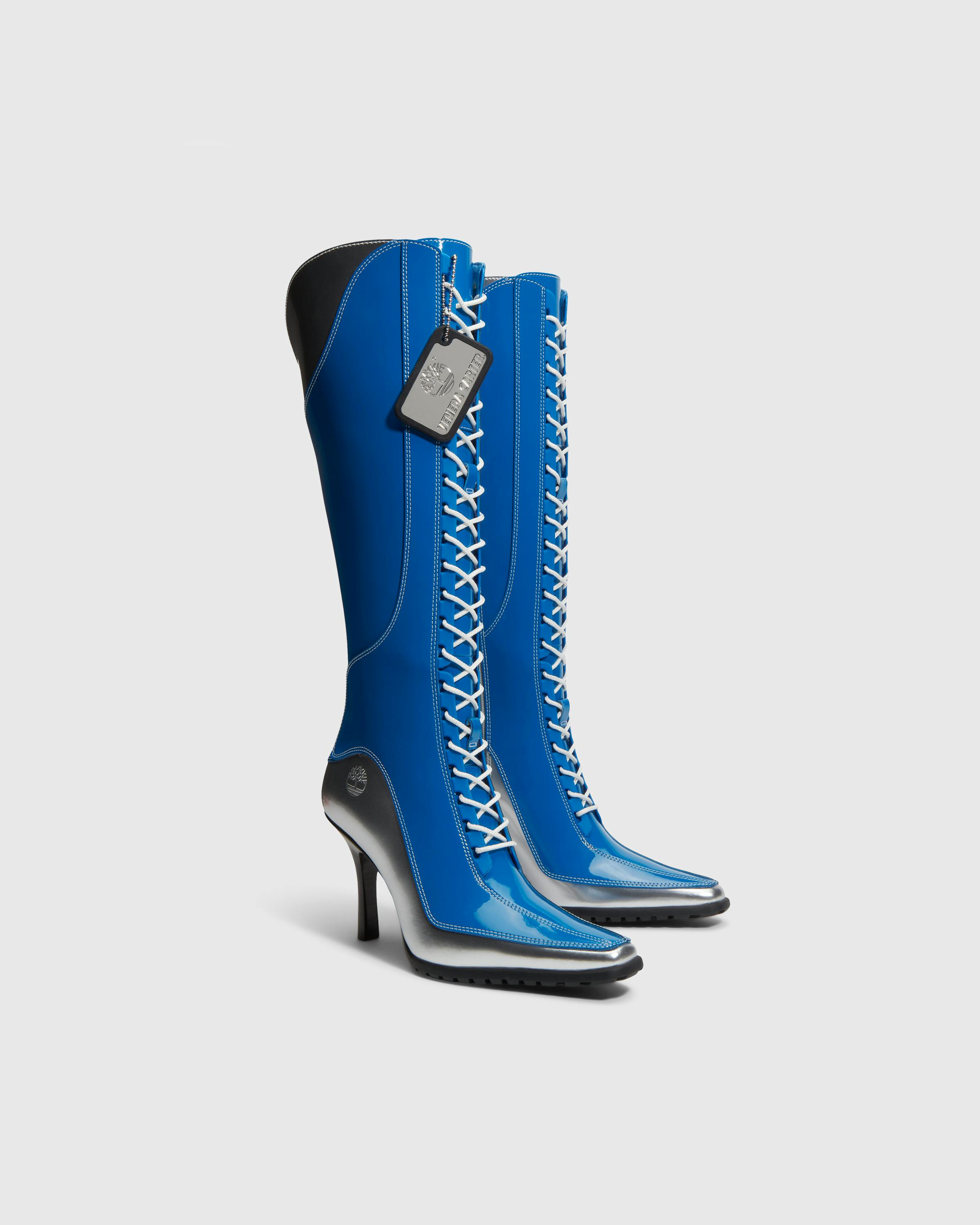 Timberland x Veneda Carter – 14-Inch Lace-Up Zip Boot Bright Blue Patent Leather/Silver - Zip-up & Buckled Boots - Blue - Image 6