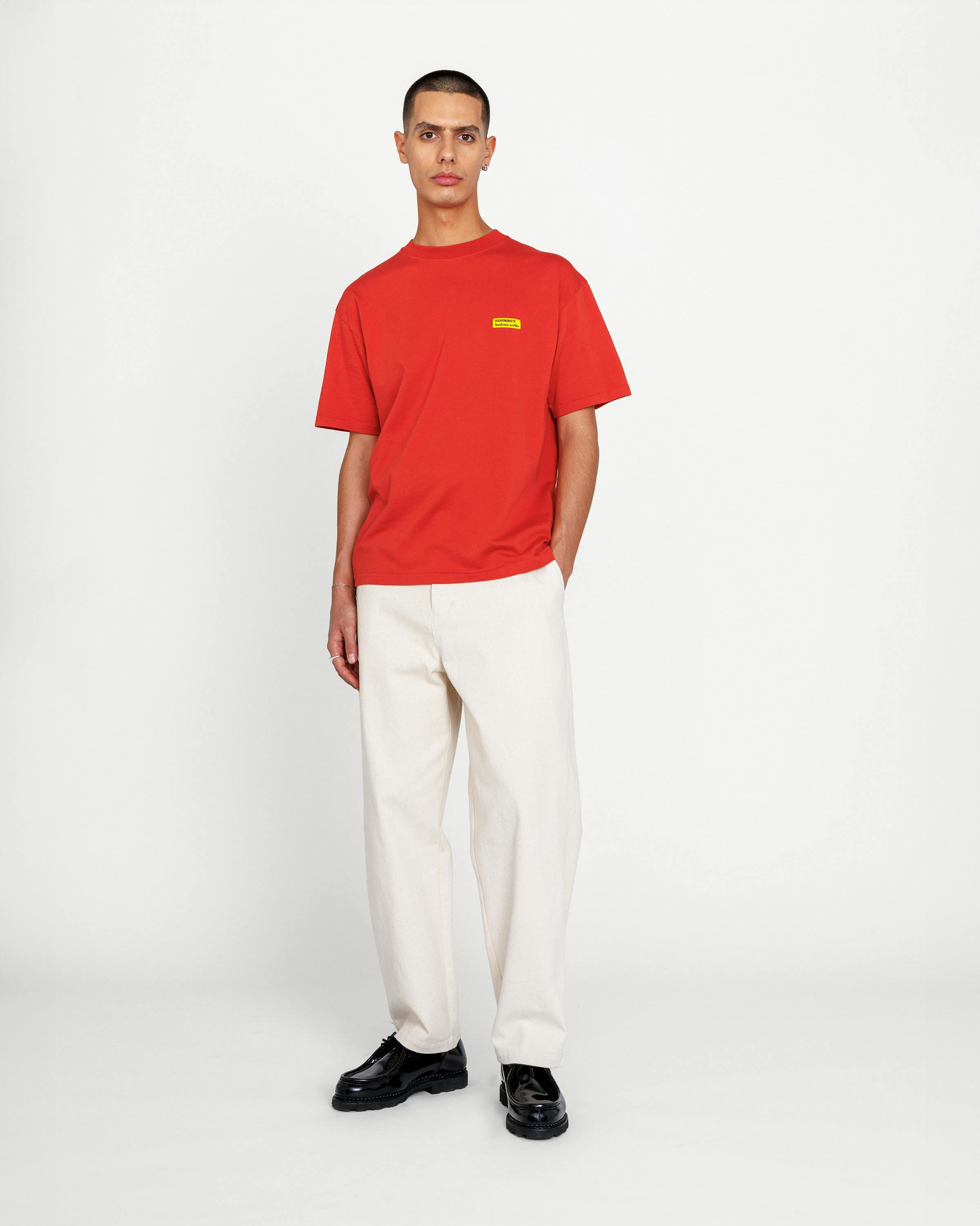 Highsnobiety x Bauhaus Archiv – Logo T-Shirt Dusty Red  - Shortsleeve Shirts - Dusty Red - Image 3