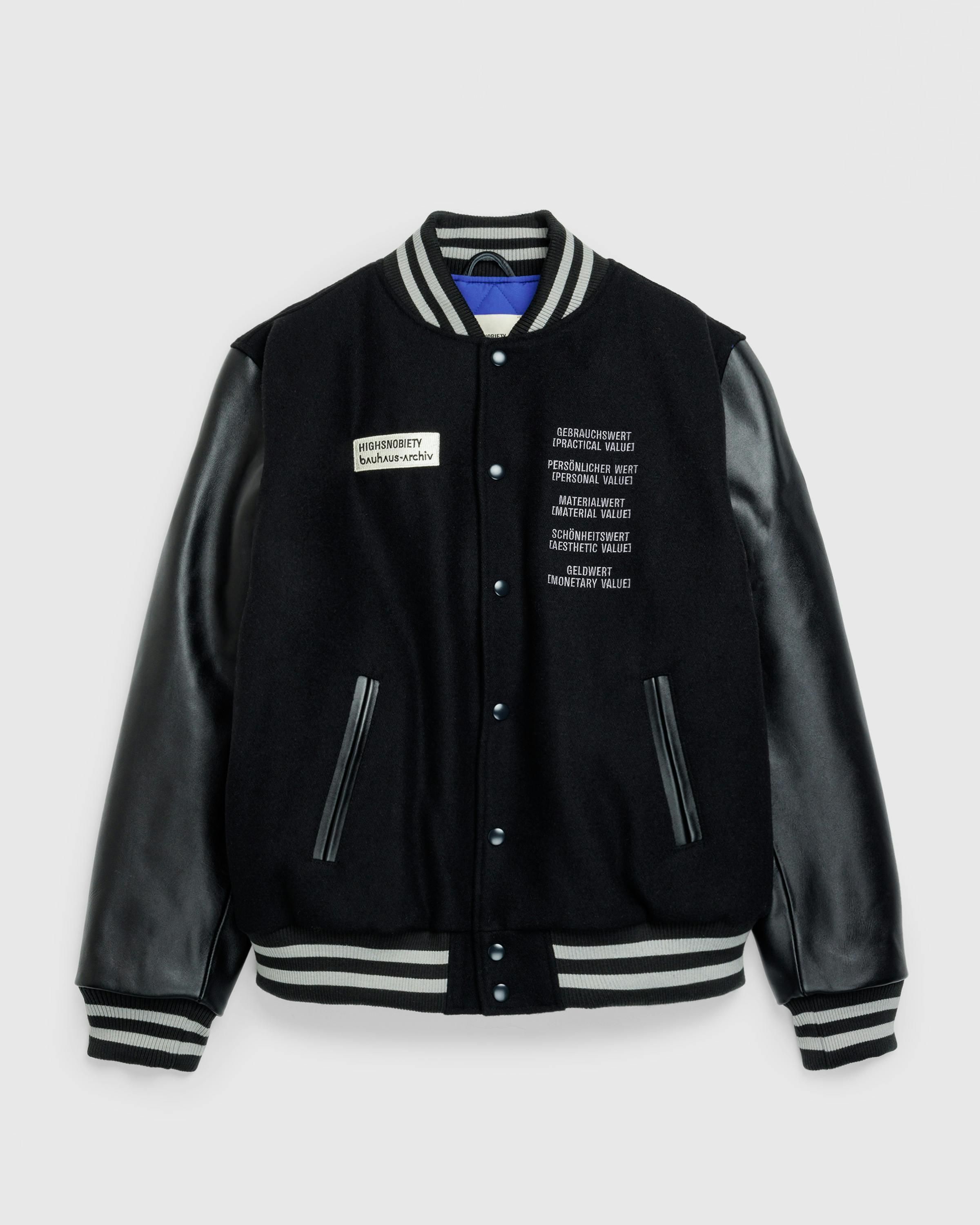 Highsnobiety x Bauhaus Archiv – Signet Varsity Jacket Black - Leather Jackets - Black - Image 4