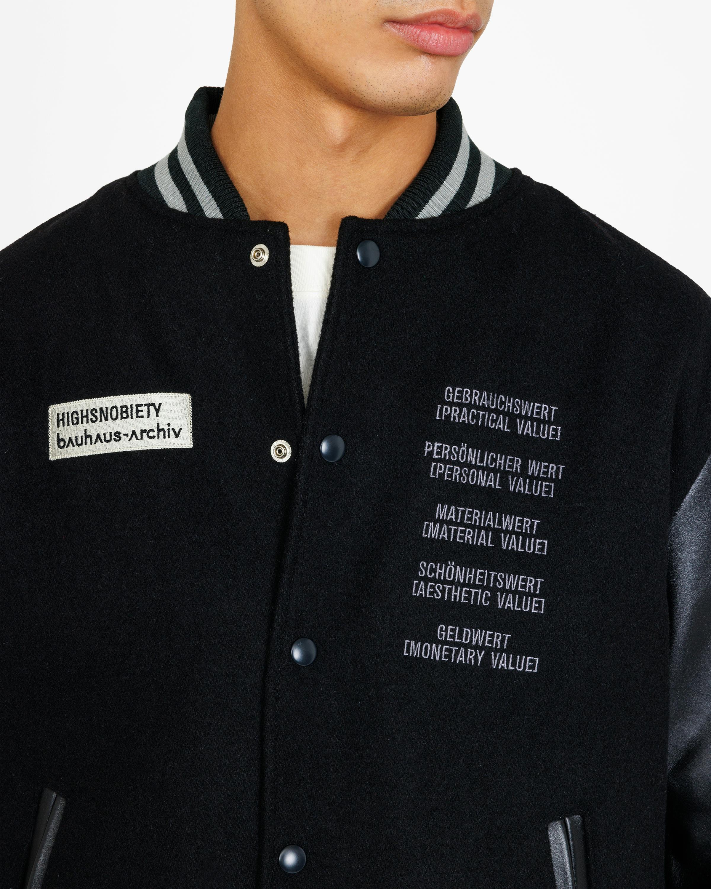 Highsnobiety x Bauhaus Archiv – Signet Varsity Jacket Black - Leather Jackets - Black - Image 8