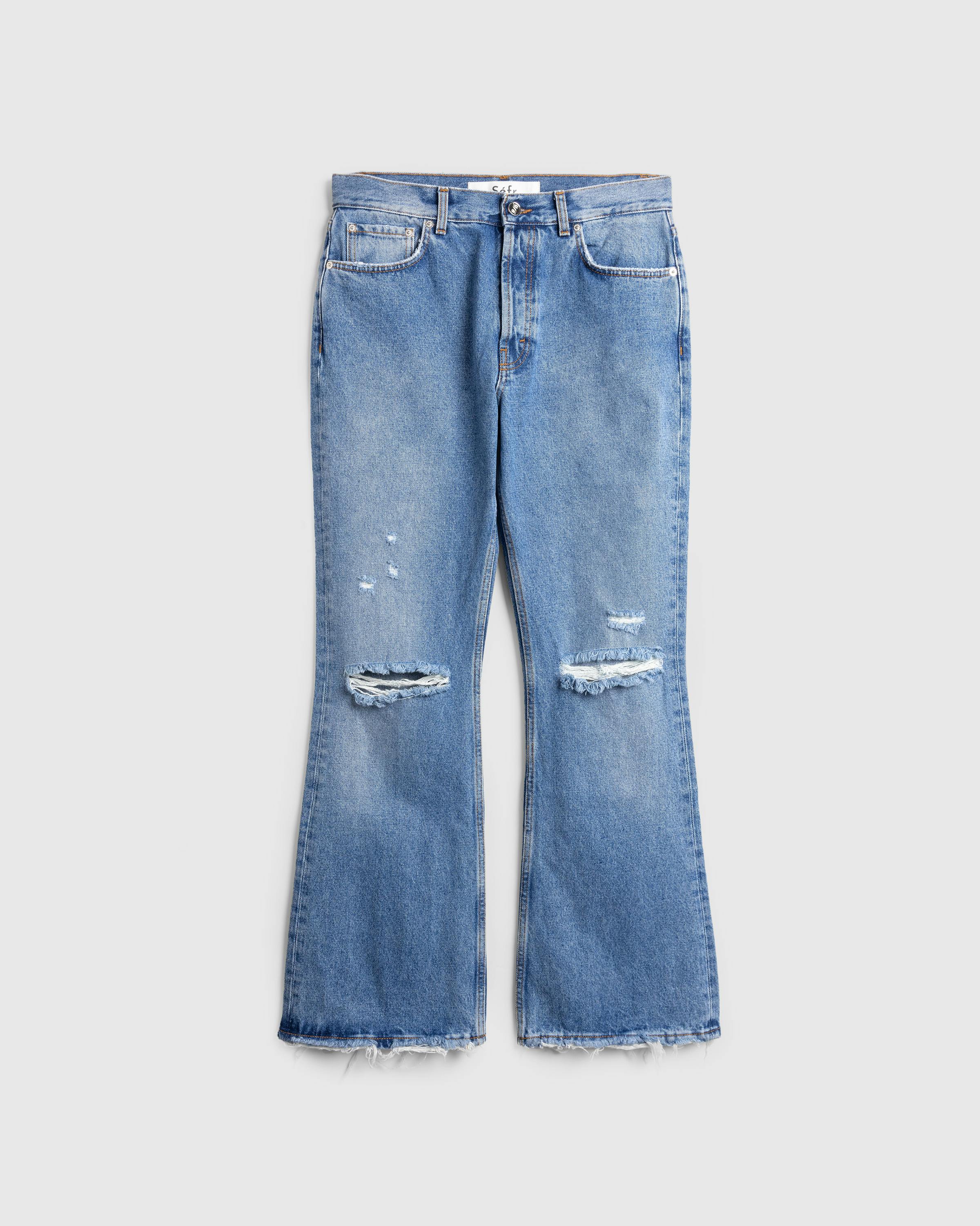 Séfr – Rider Cut Jeans Trashed Mid Blue - Denim - Blue - Image 1