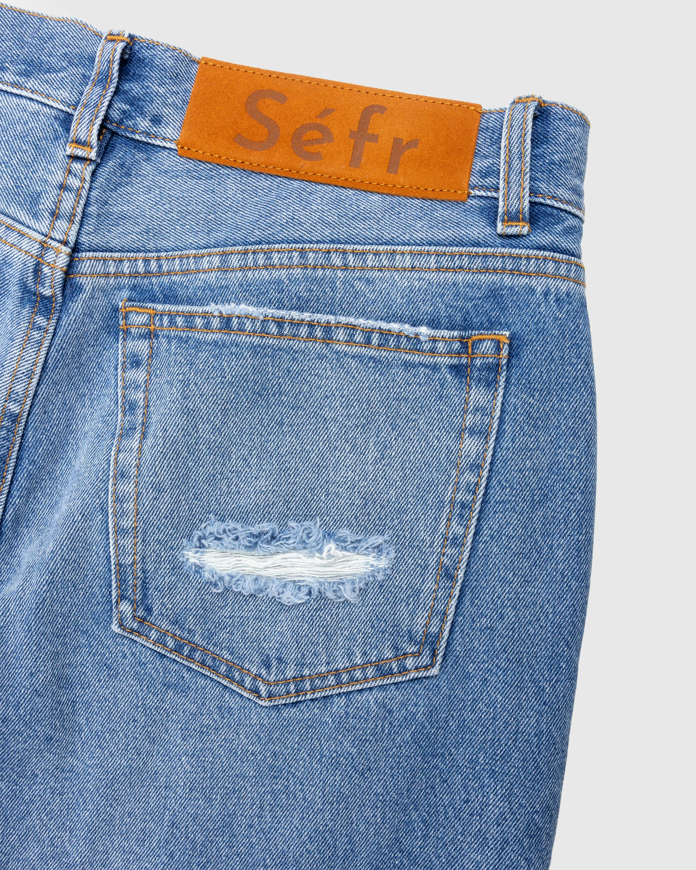 Séfr – Rider Cut Jeans Trashed Mid Blue - Denim - Blue - Image 5