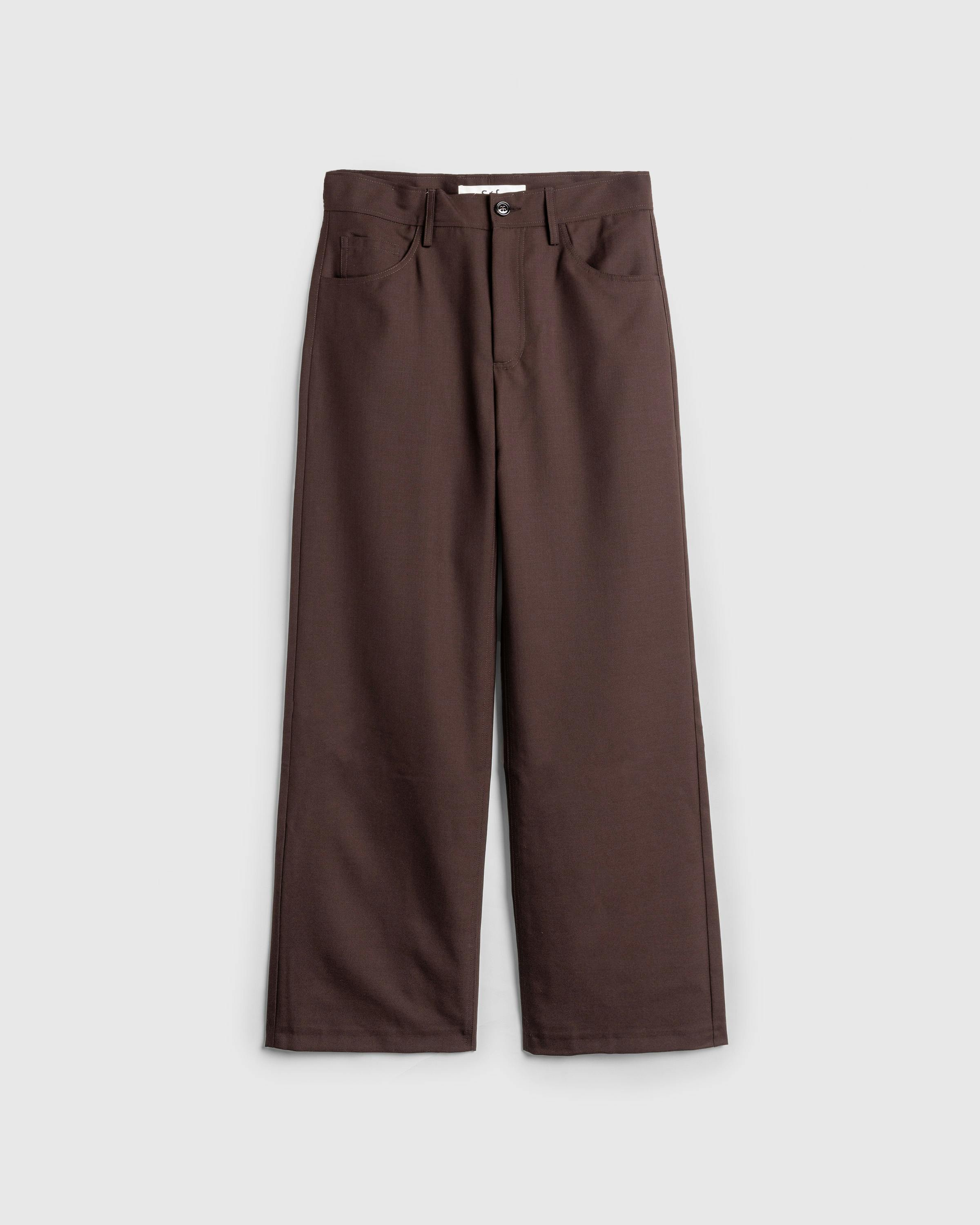 Séfr – Jiro Trouser Sludge Wool - Trousers - Brown - Image 1