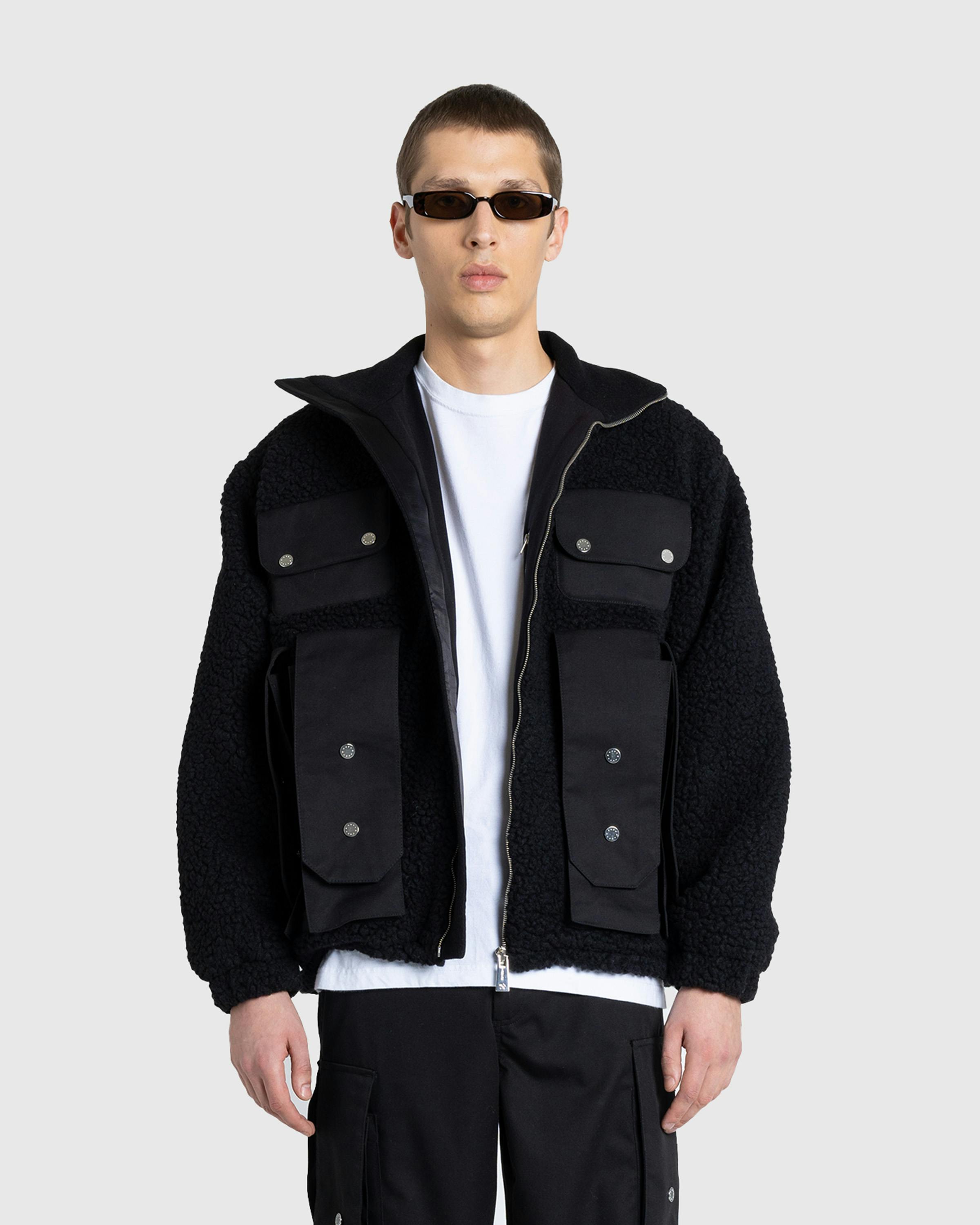 GmbH – Bernt Teddy Wool Twill Fleece Jacket Black - Fleece Jackets - Black - Image 2