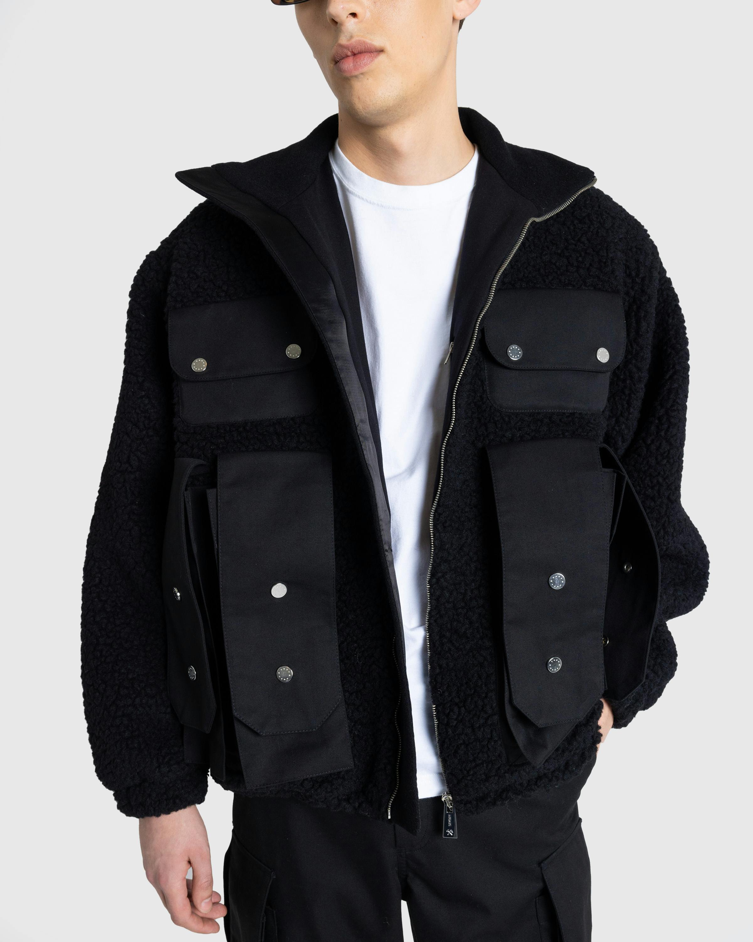 GmbH – Bernt Teddy Wool Twill Fleece Jacket Black - Fleece Jackets - Black - Image 7