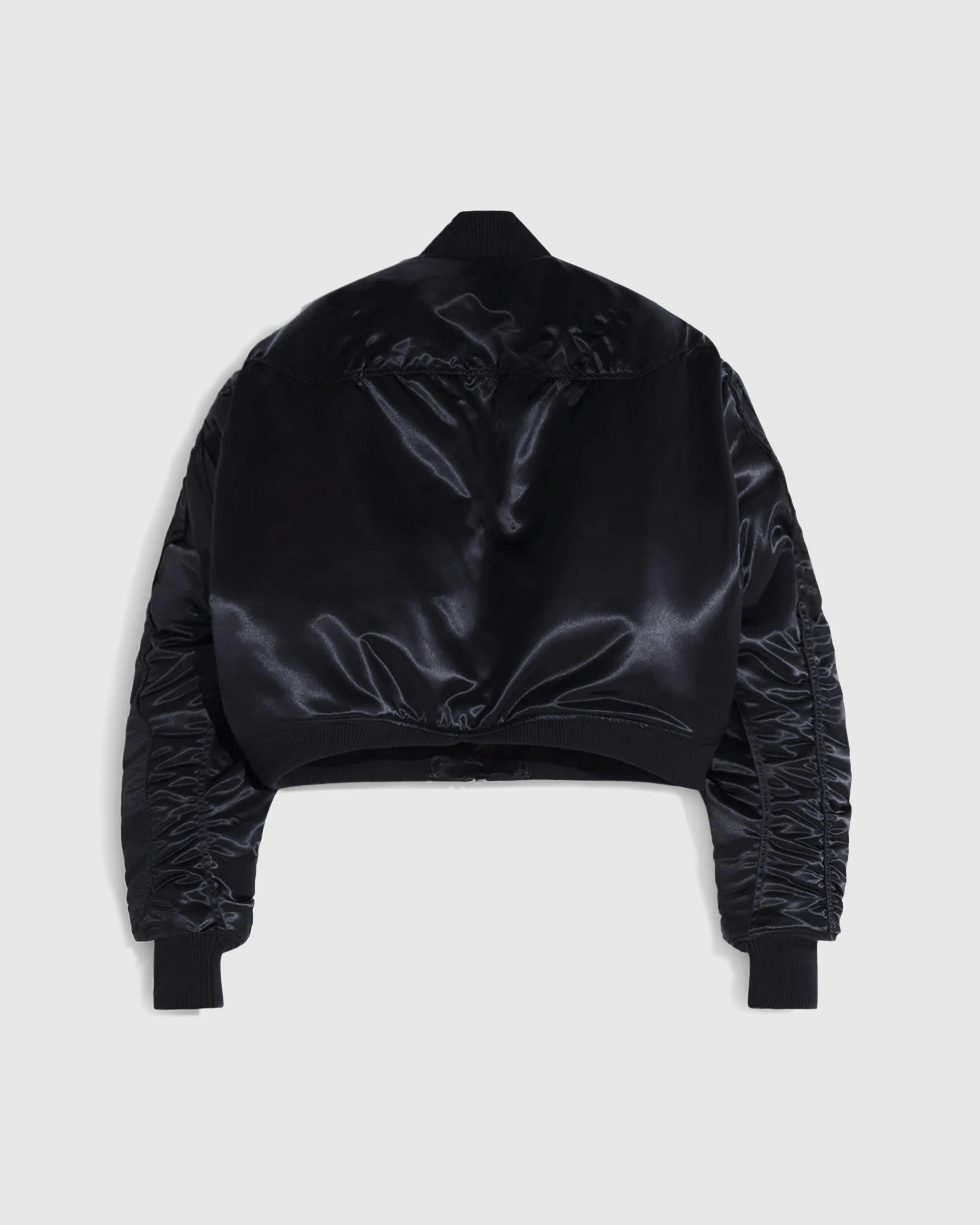 Mugler – Satin Bomber Jacket Black - Jackets - Black - Image 4