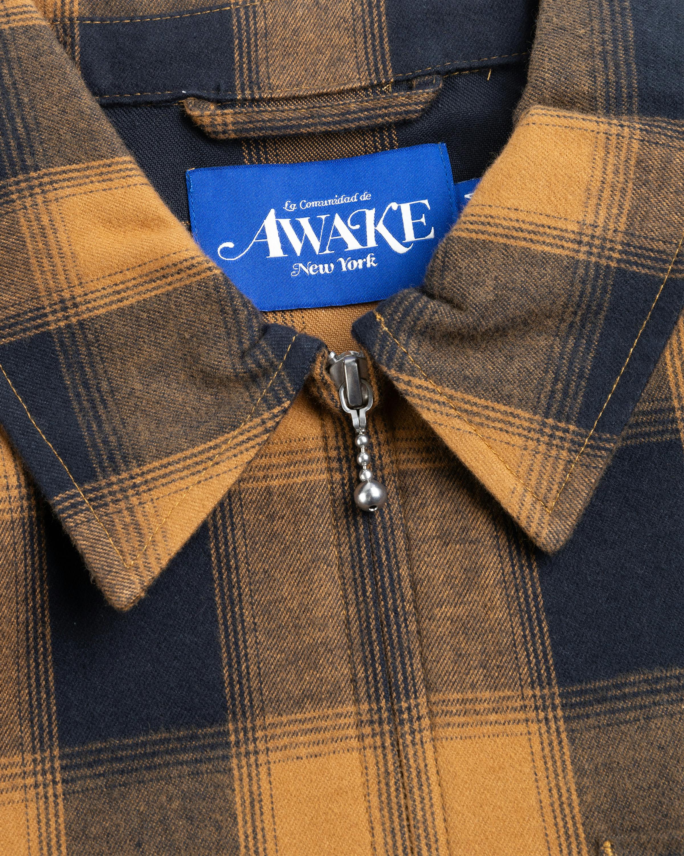 Awake NY – Brushed Flannel Shirt Jacket Orange/Multi - Longsleeve Shirts - Orange - Image 5