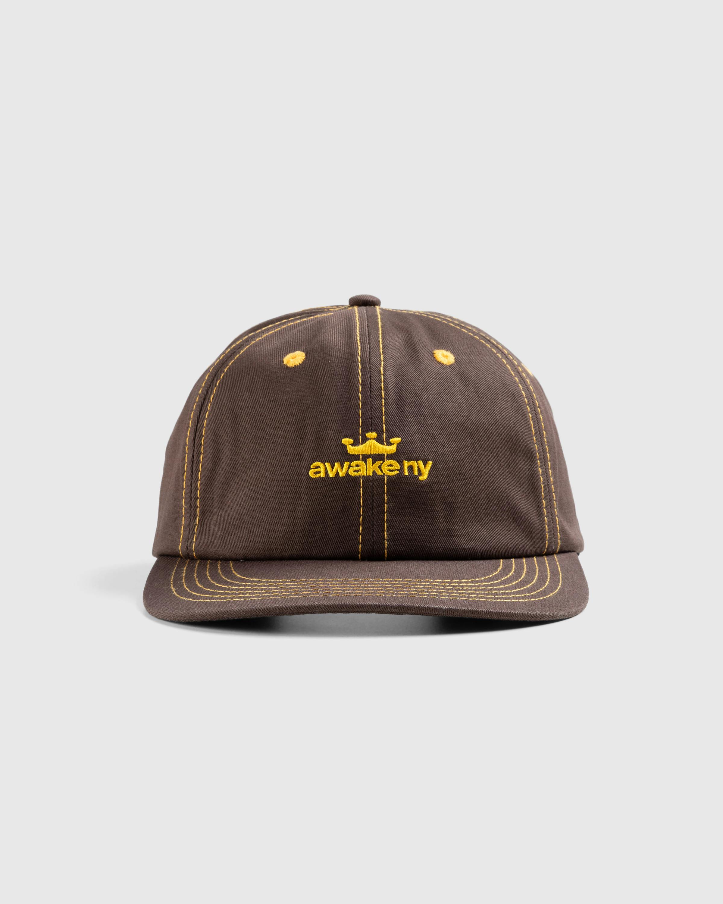 Awake NY – Crown Logo 6-Panel Hat Brown - Caps - Brown - Image 3