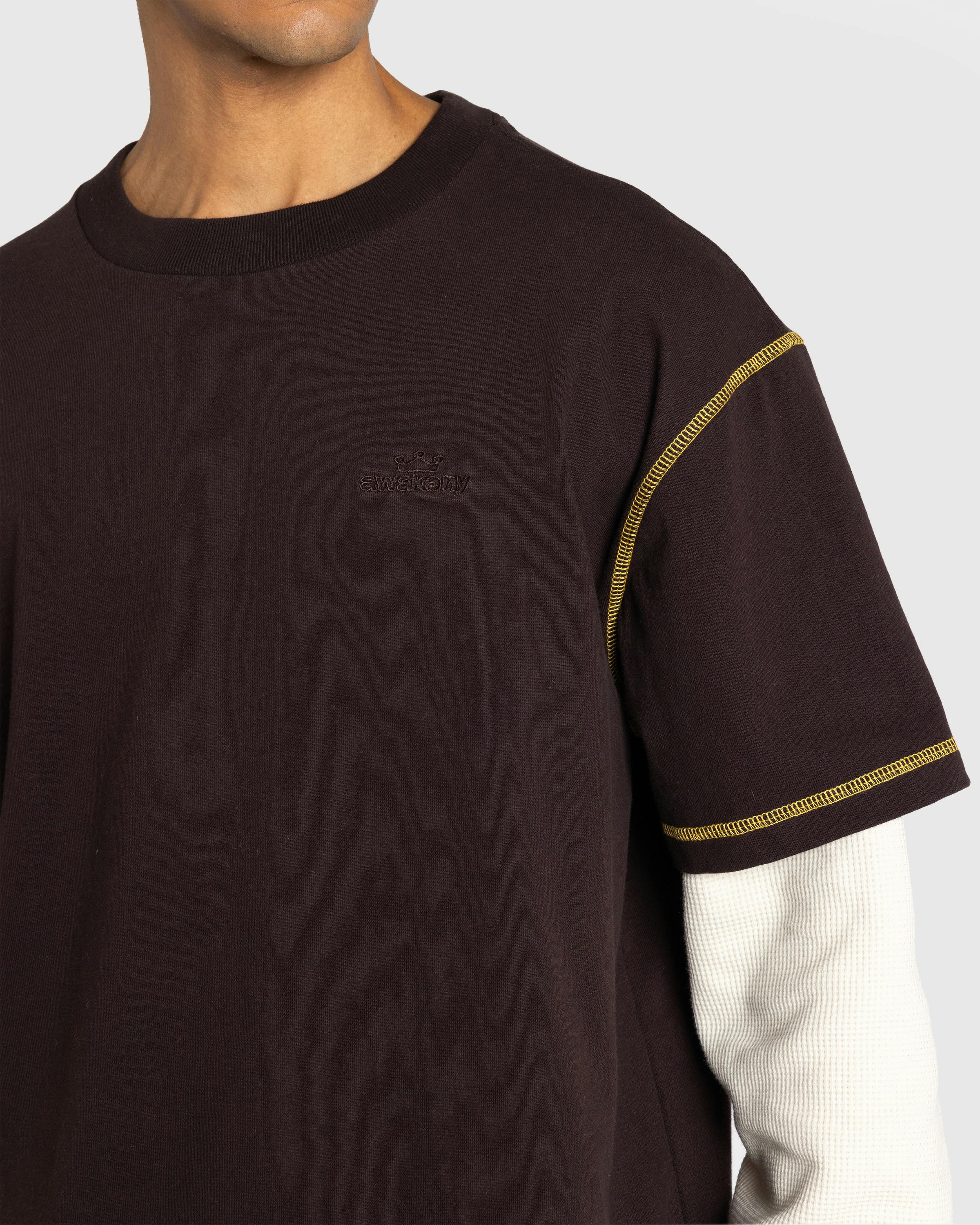 Awake NY – Waffle Long-Sleeve Washed Brown - Longsleeves - Brown - Image 7