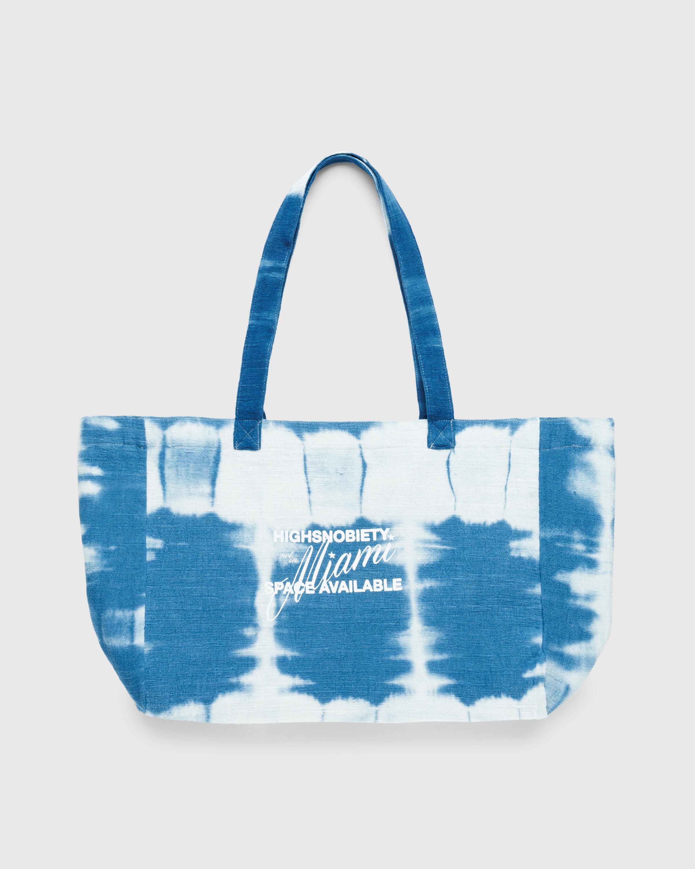 Space Available Studio x Highsnobiety – Not In Miami Record Bag - Tote Bags - Blue & White - Image 1