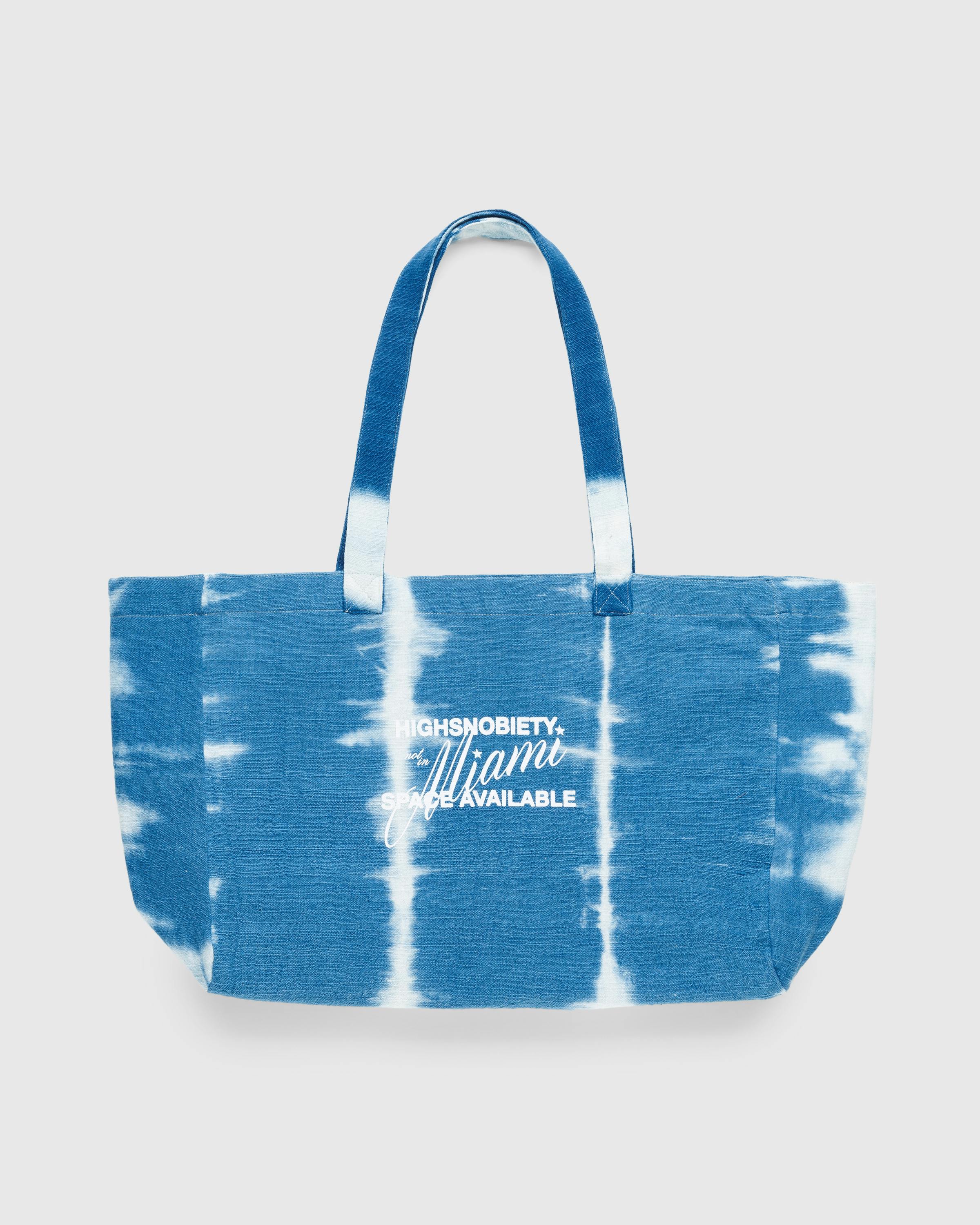 Space Available Studio x Highsnobiety – Not In Miami Record Bag - Tote Bags - Blue & White - Image 4