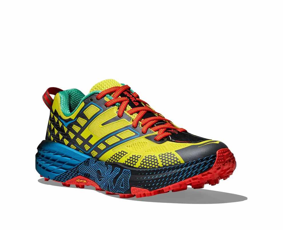 hoka speedgoat 2 sneaker 2025 in yellow and blue