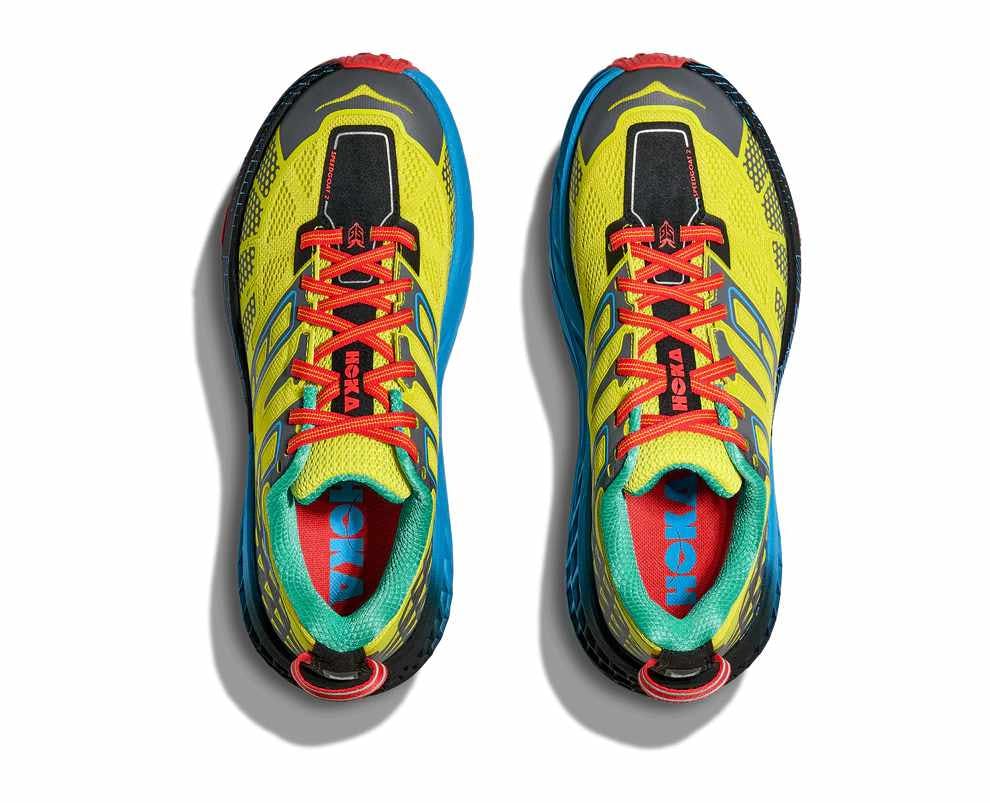 hoka speedgoat 2 sneaker 2025 in yellow and blue