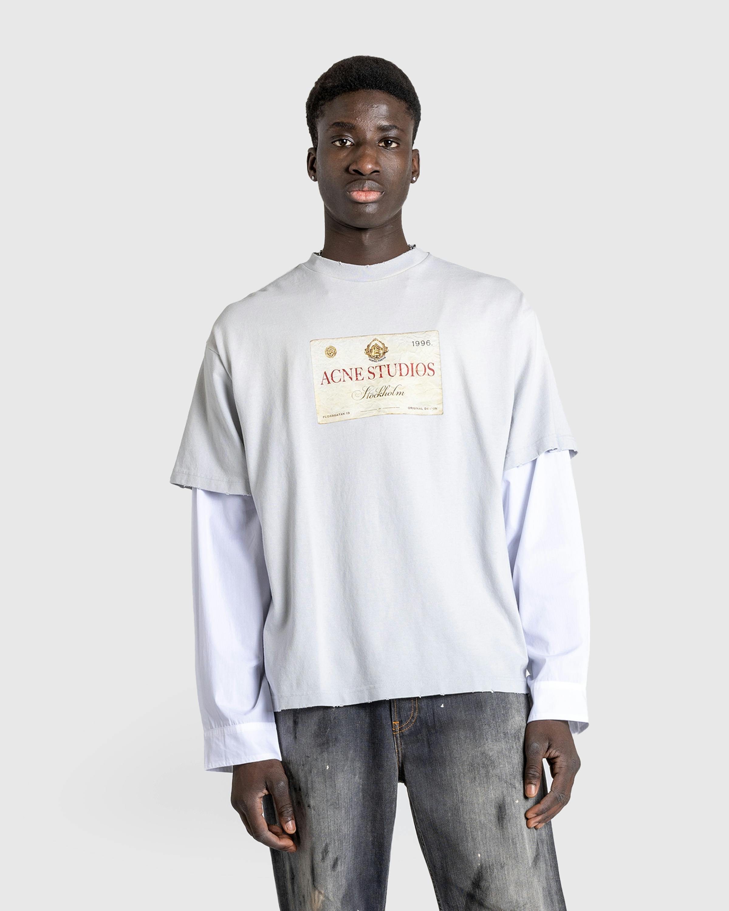 Acne Studios – Layered Print T-Shirt - Tees - Grey - Image 2