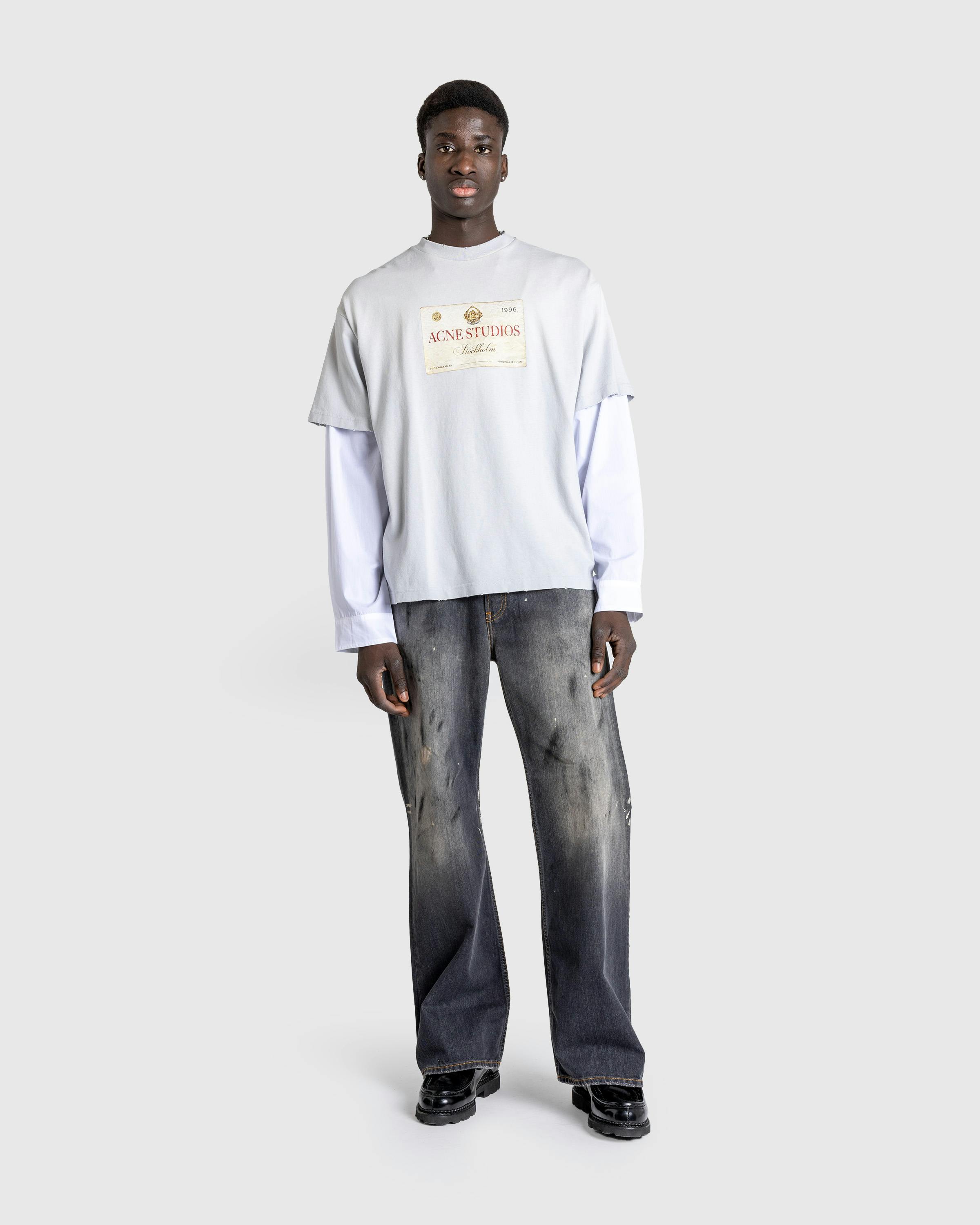 Acne Studios – Layered Print T-Shirt - Tees - Grey - Image 3