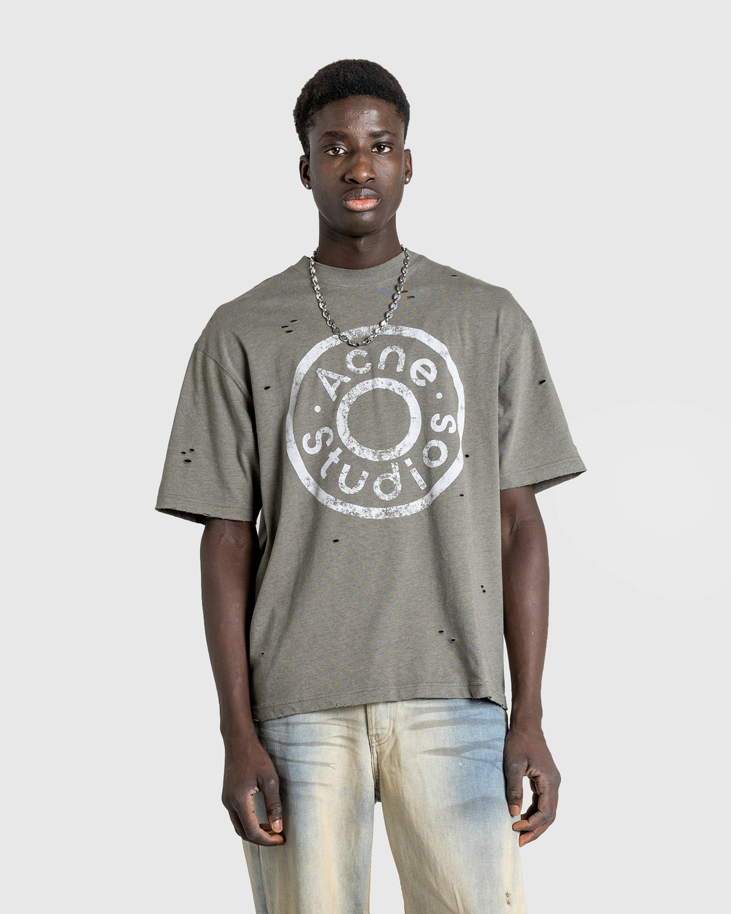 Acne Studios – Logo T-Shirt - Tees - Green - Image 2