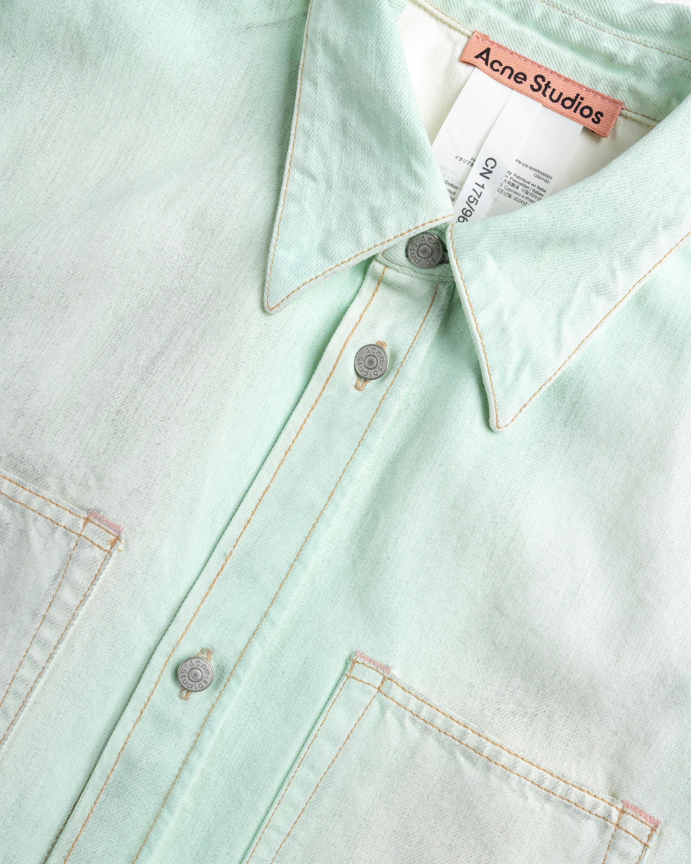 Acne Studios – Denim Button-Up Shirt - Longsleeve Shirts - Green - Image 7