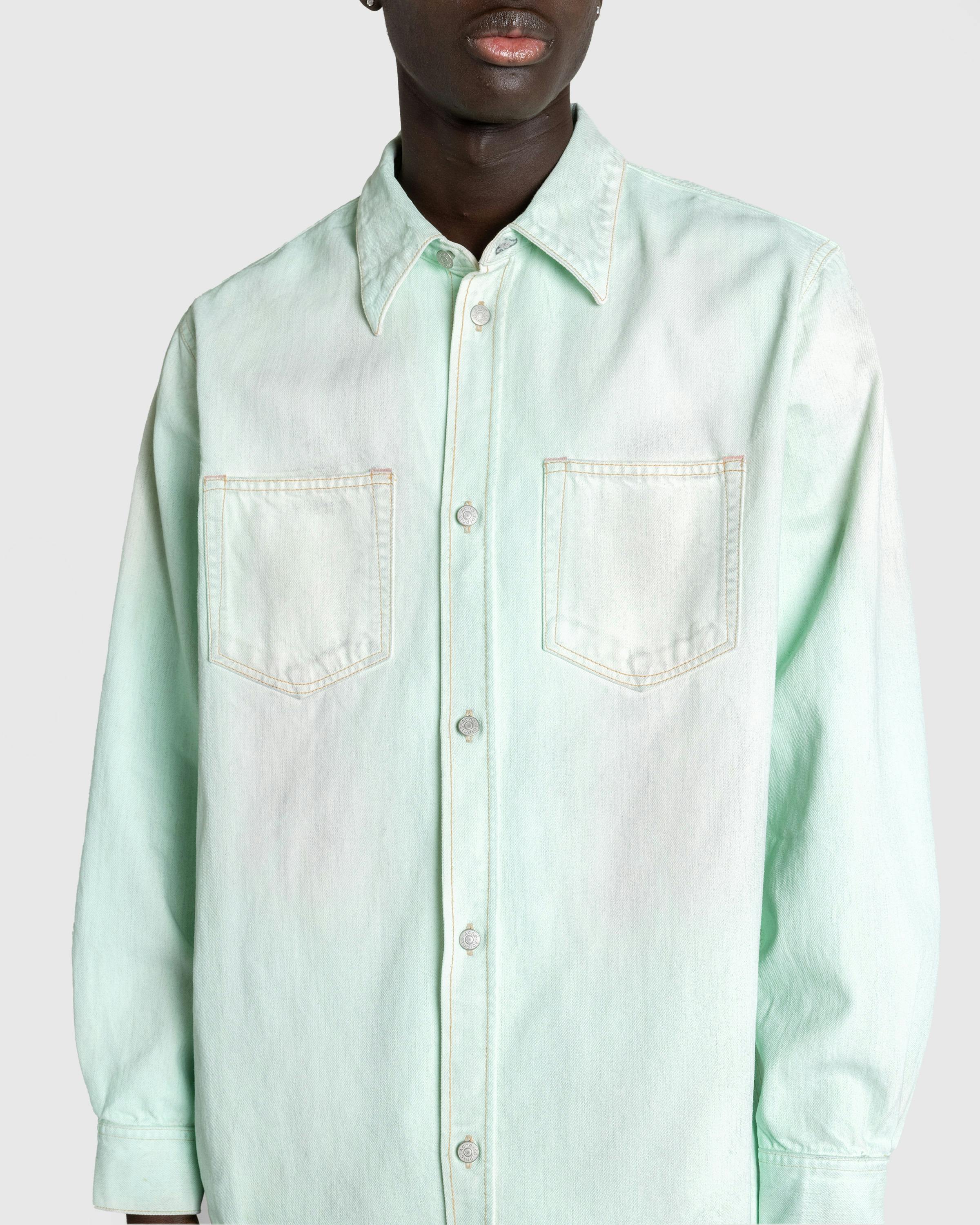 Acne Studios – Denim Button-Up Shirt - Longsleeve Shirts - Green - Image 5