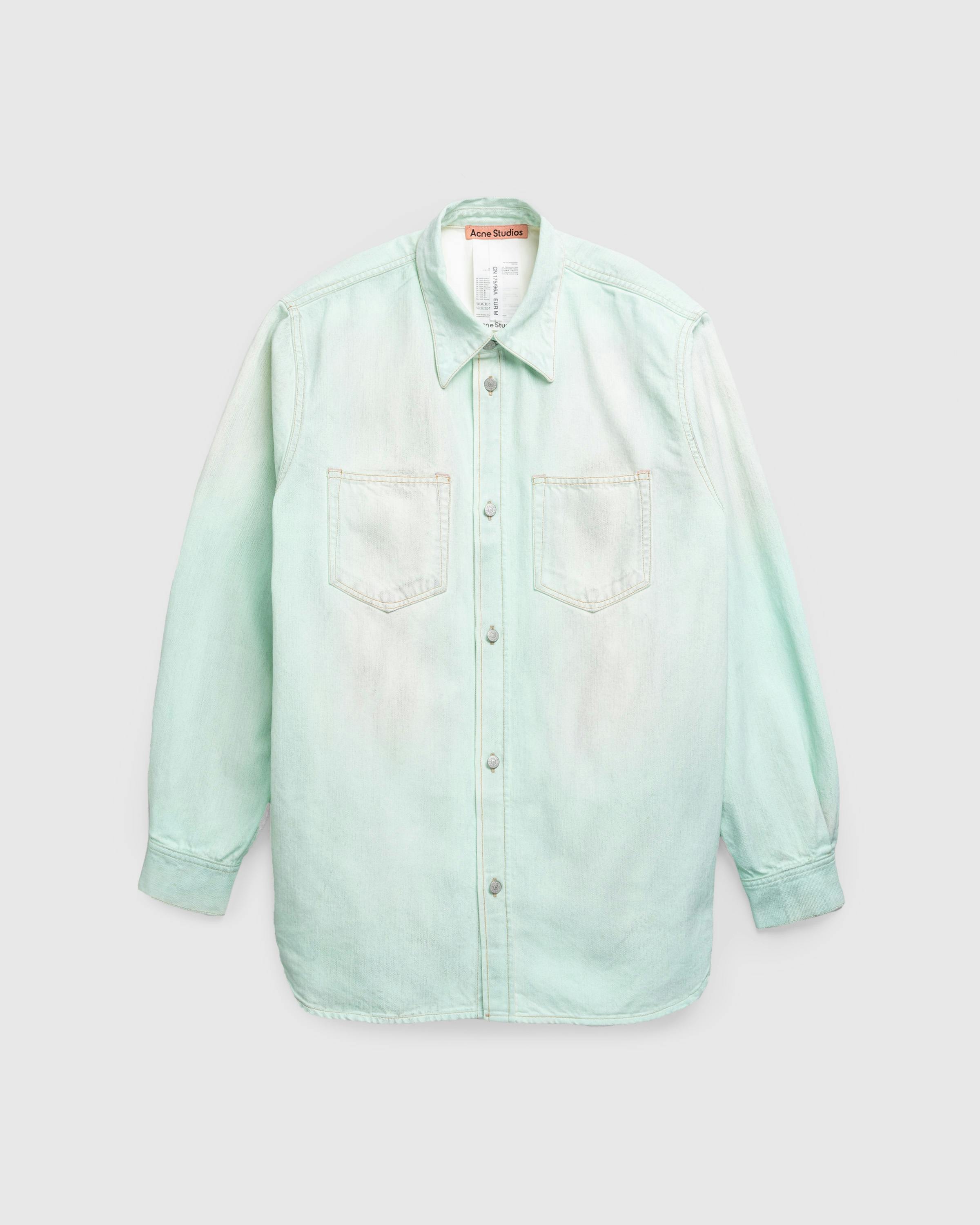 Acne Studios – Denim Button-Up Shirt - Longsleeve Shirts - Green - Image 1