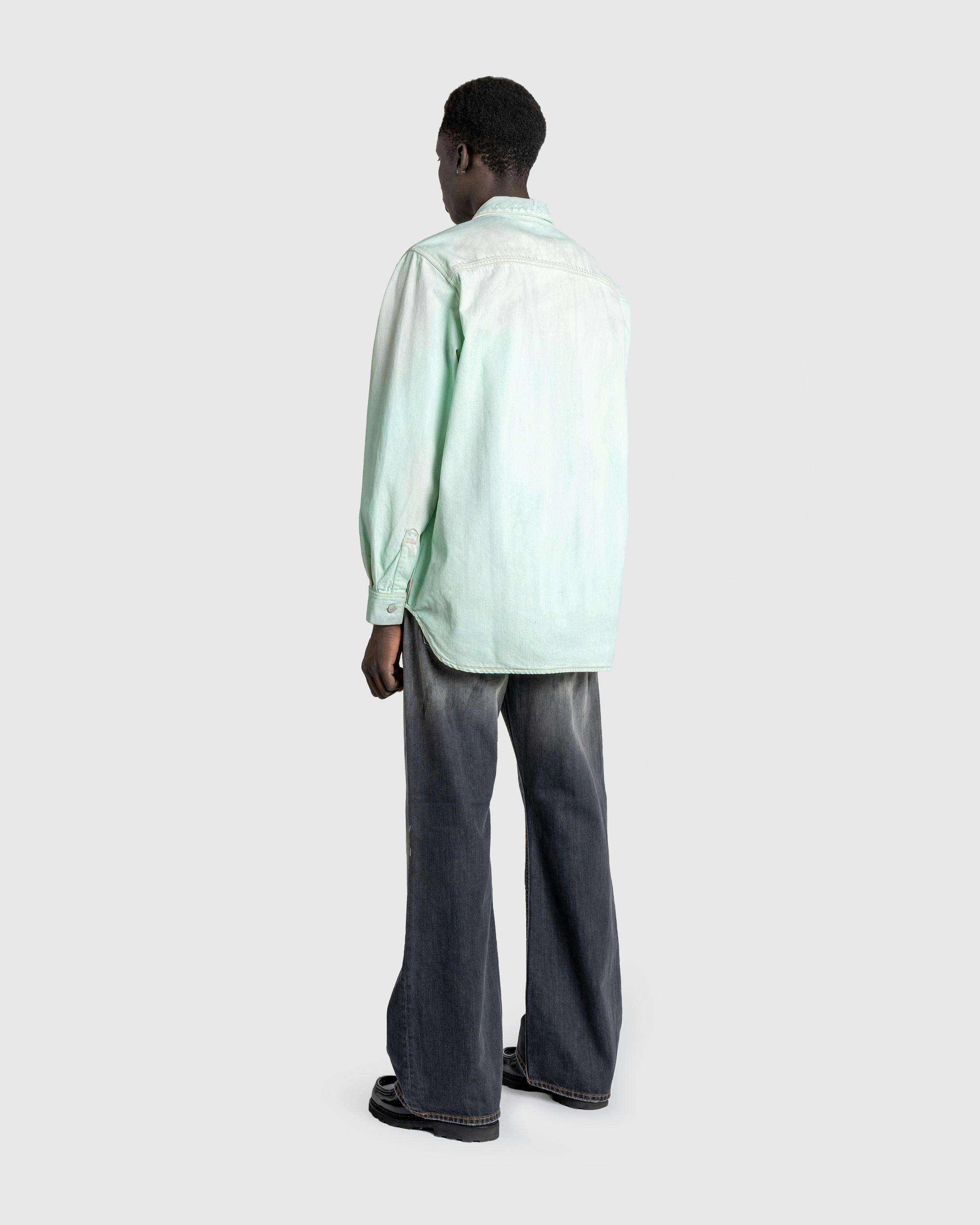 Acne Studios – Denim Button-Up Shirt - Longsleeve Shirts - Green - Image 4