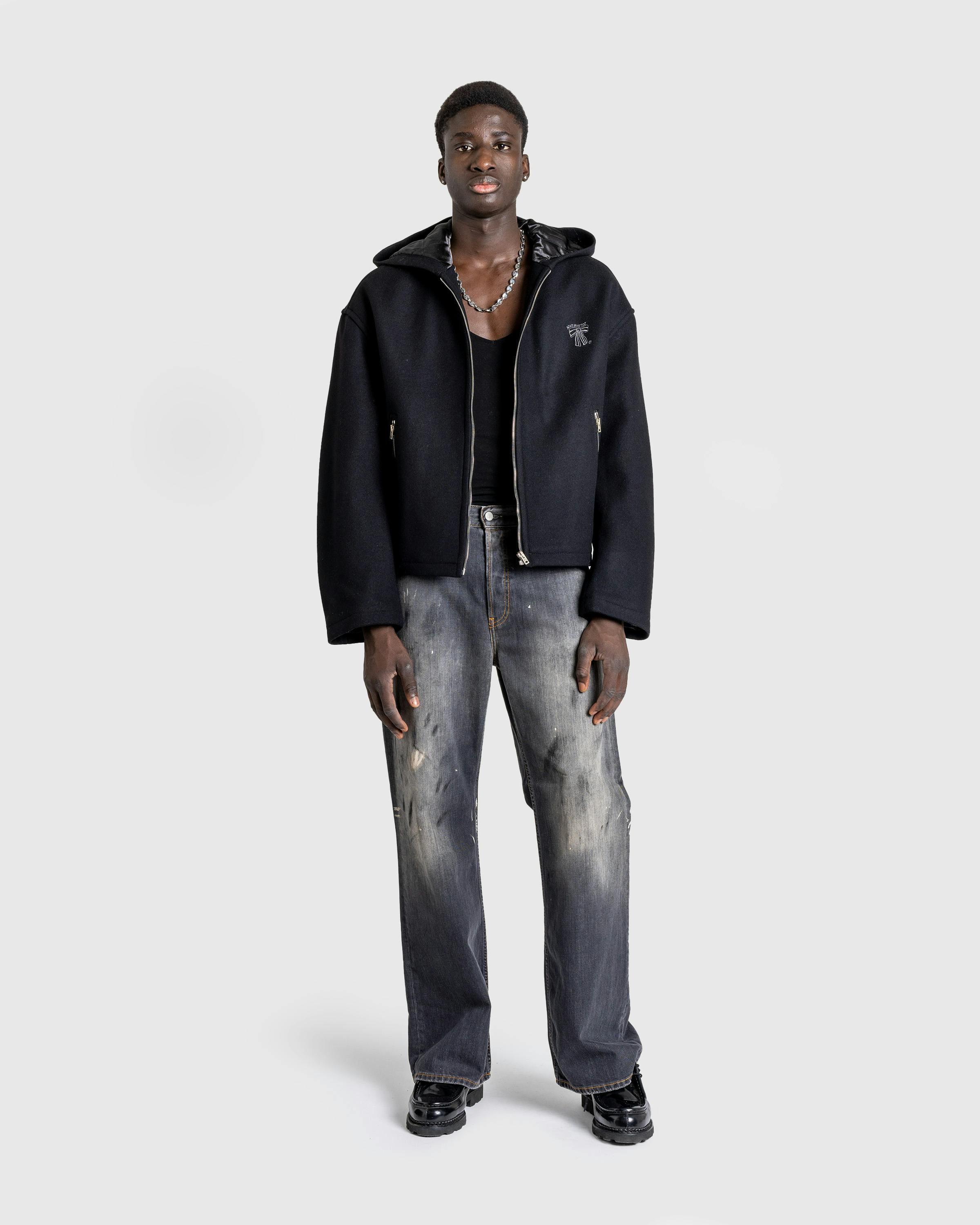 Acne Studios – Hooded Jacket Wool Blend - Jackets - Black - Image 3