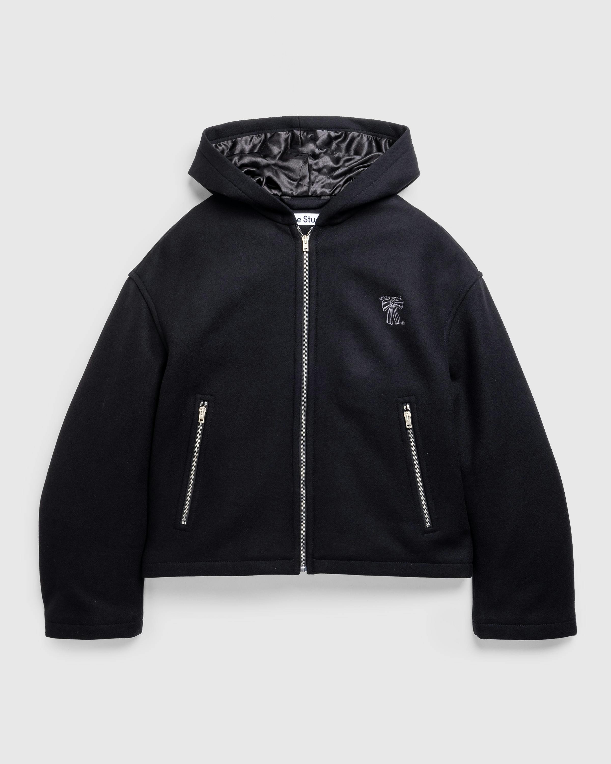 Acne Studios – Hooded Jacket Wool Blend - Jackets - Black - Image 1