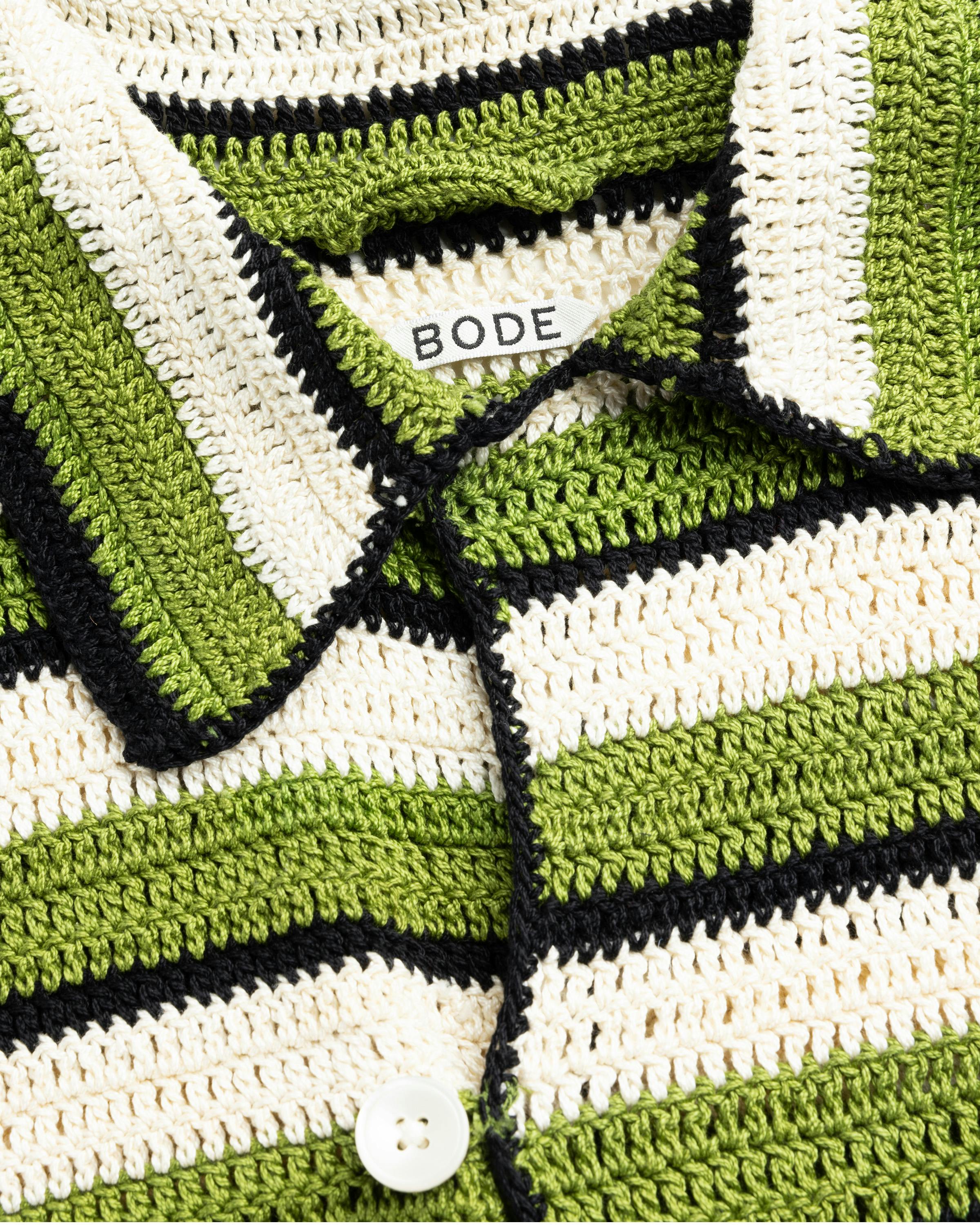 Bode – Weedy Crochet LS Shirt - Longsleeve Shirts - Green - Image 3