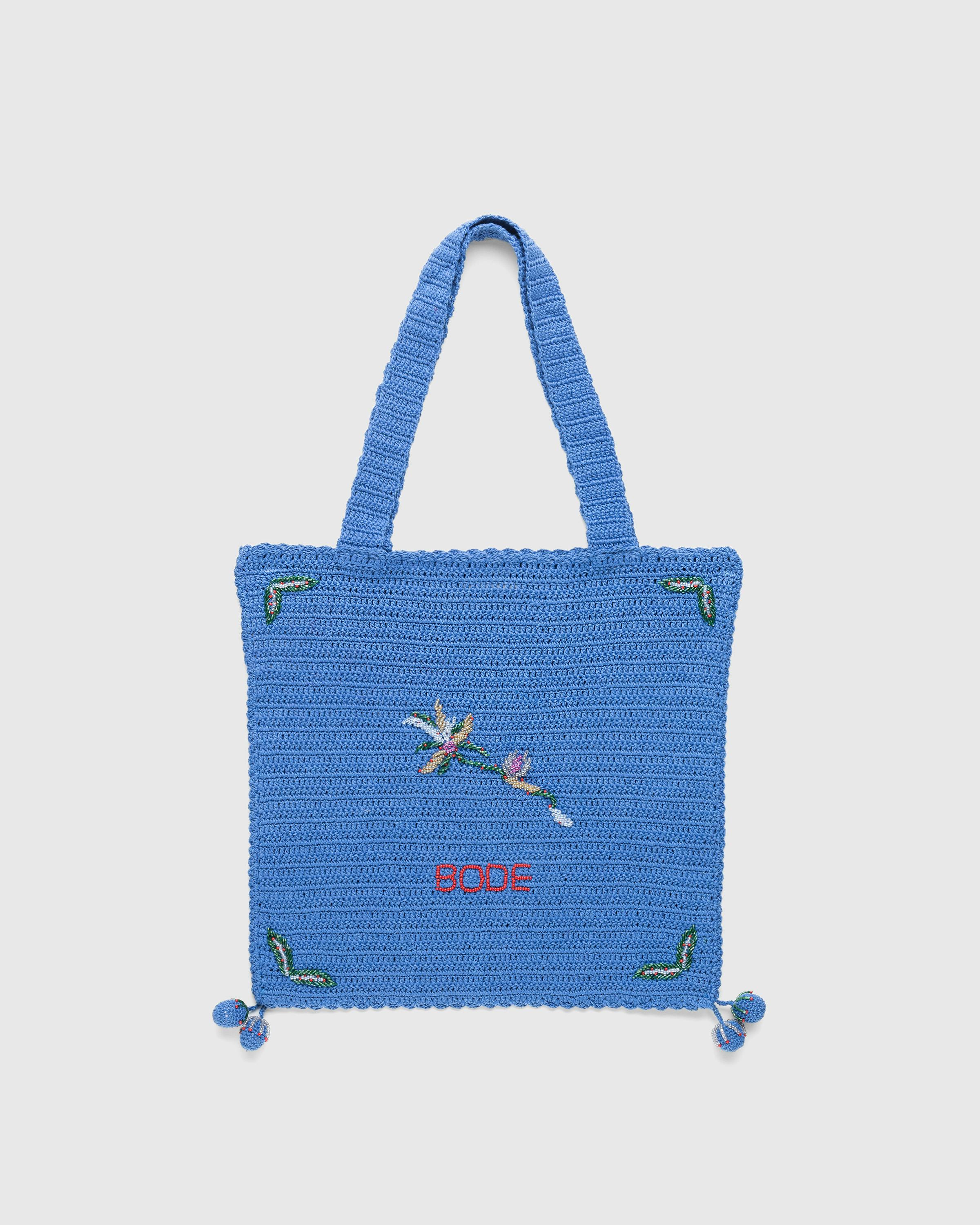 Bode – Laurel Crochet Tote - Tote Bags - Blue - Image 5