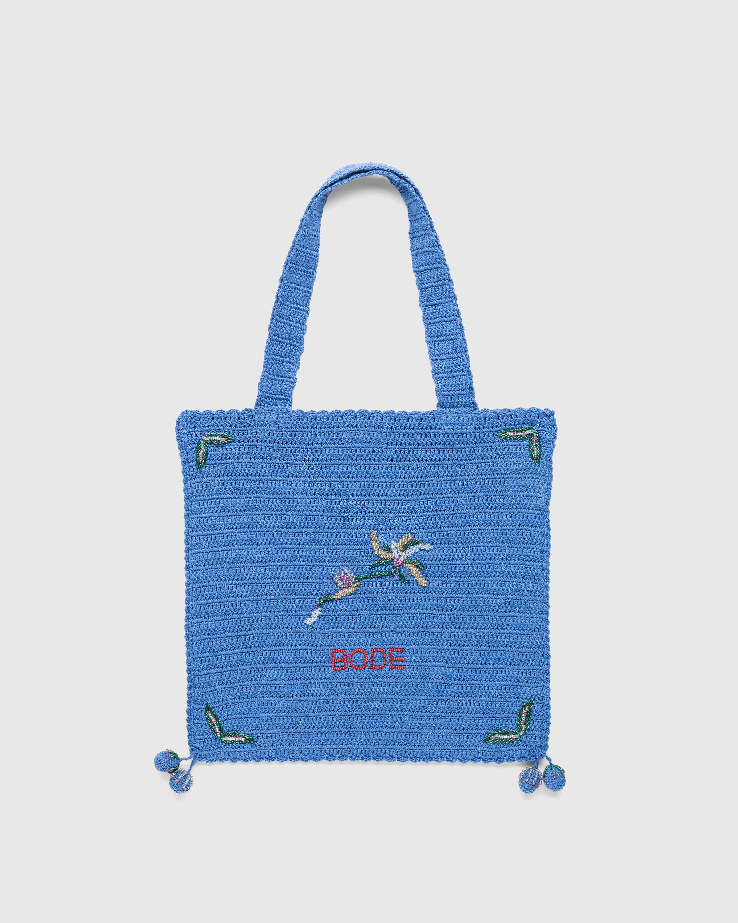 Bode – Laurel Crochet Tote - Tote Bags - Blue - Image 1