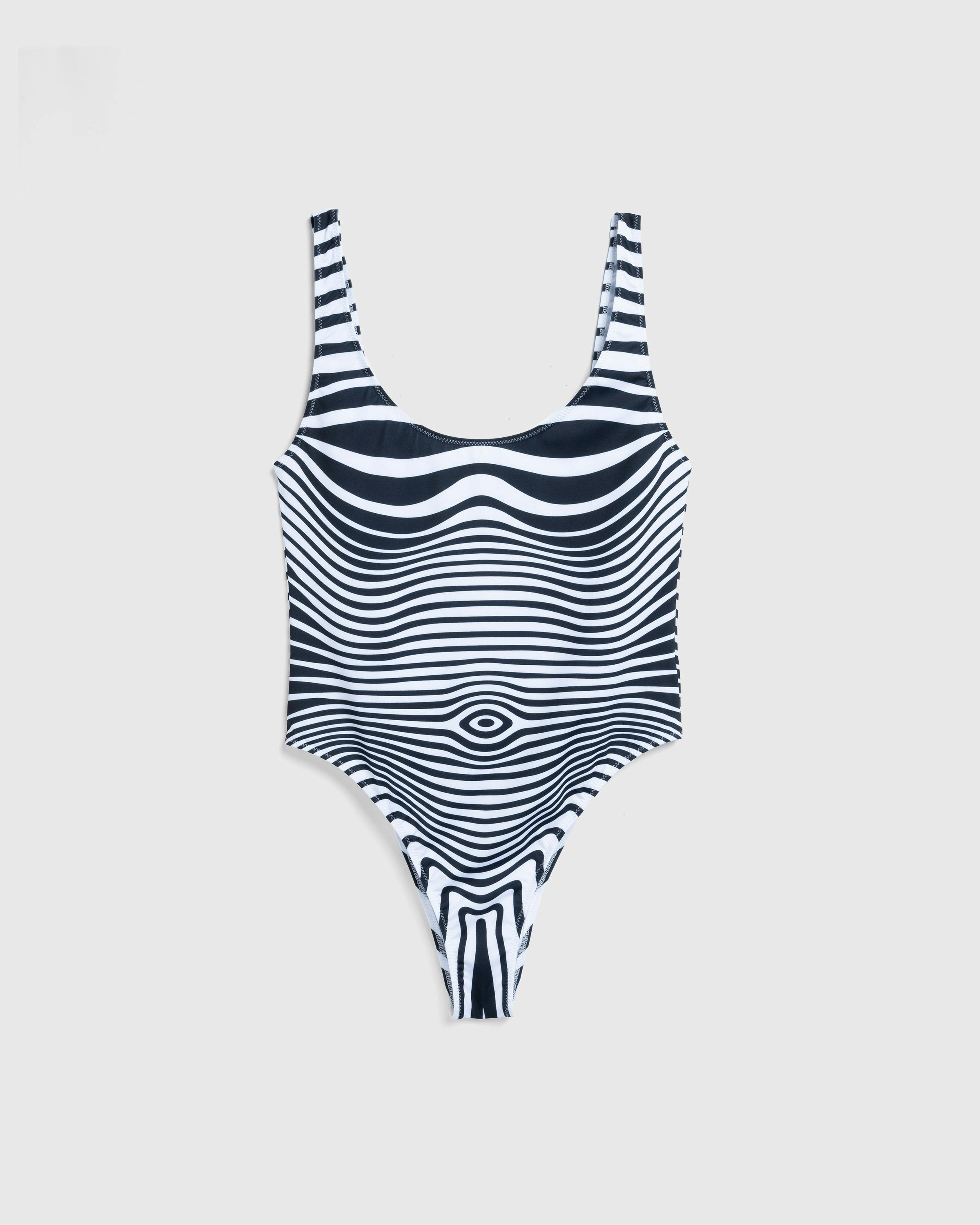 Jean Paul Gaultier – Mariniere Body Morphing Printed Swimsuit - Swimsuits - White - Image 1