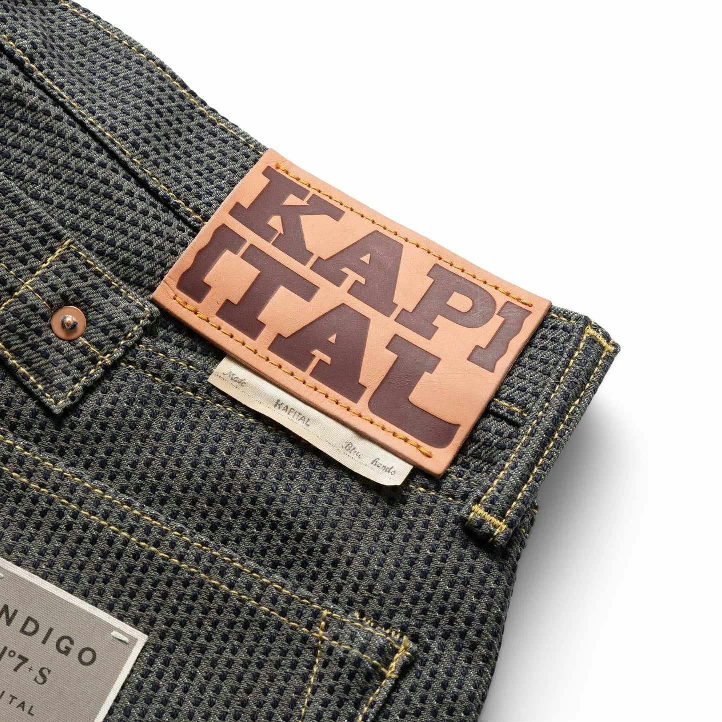 kapital century denim jeans with leather patch