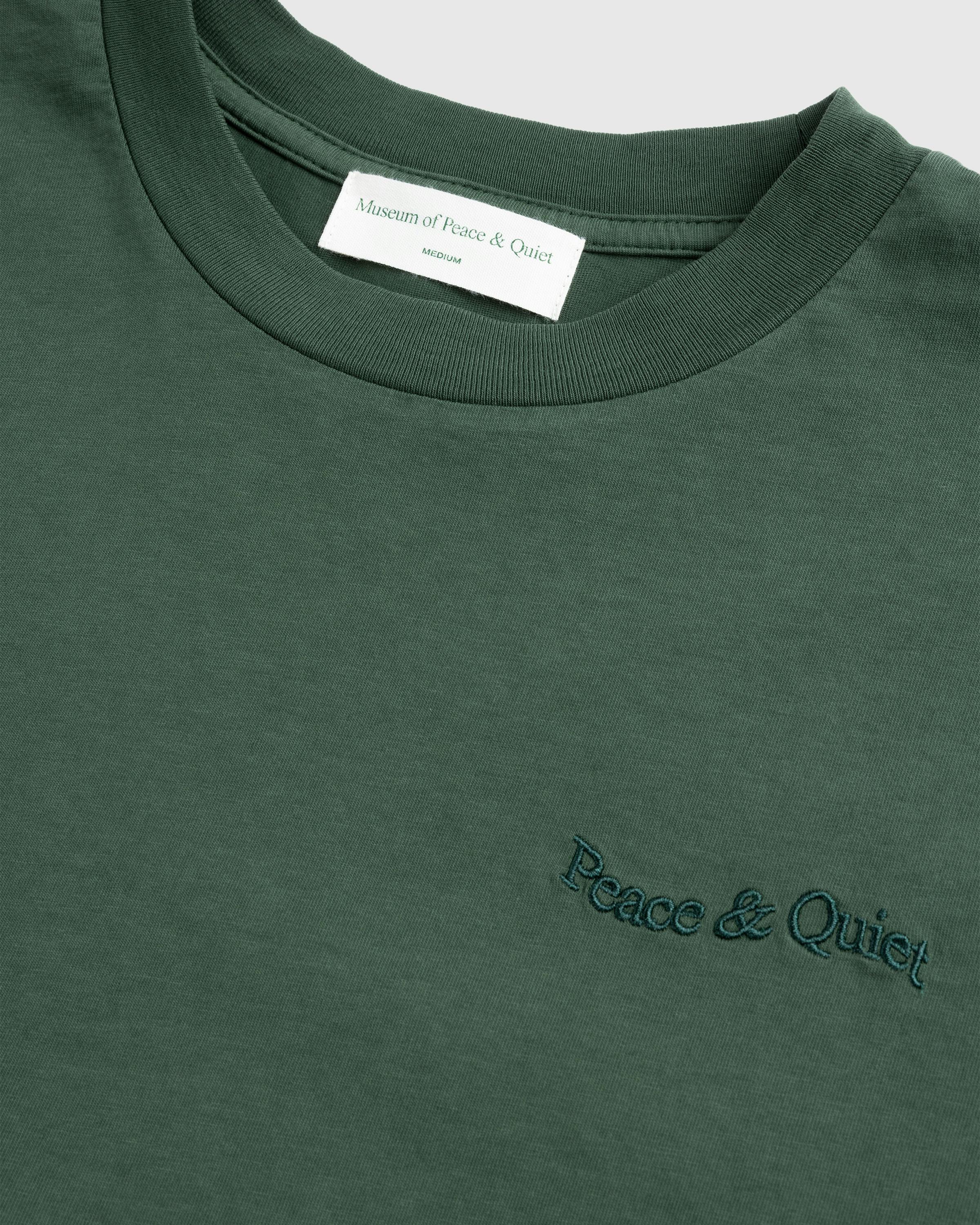 Museum of Peace & Quiet – Wordmark Pigment Dyed T-Shirt - Tees - Green - Image 3